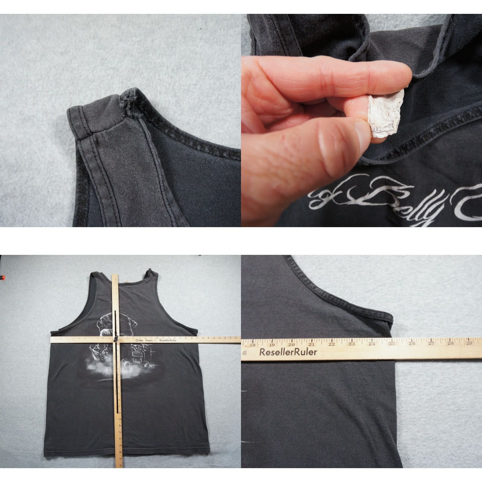 Bell Big Belly Crew Shirt Mens 2XL XXL Black Tank Top Motorcycle Tee Biker Faded Size US XXL / EU 58 / 5 - 8 Thumbnail
