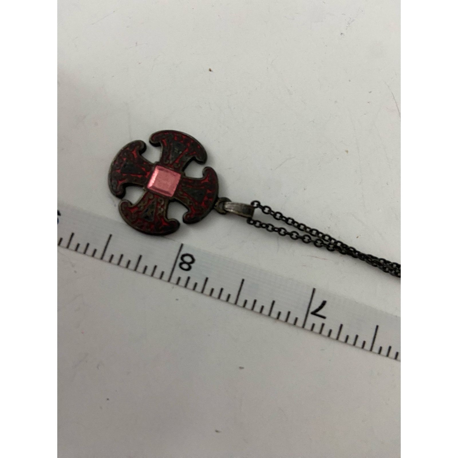 Handmade Vintage cross pendant necklace Size ONE SIZE - 4 Thumbnail