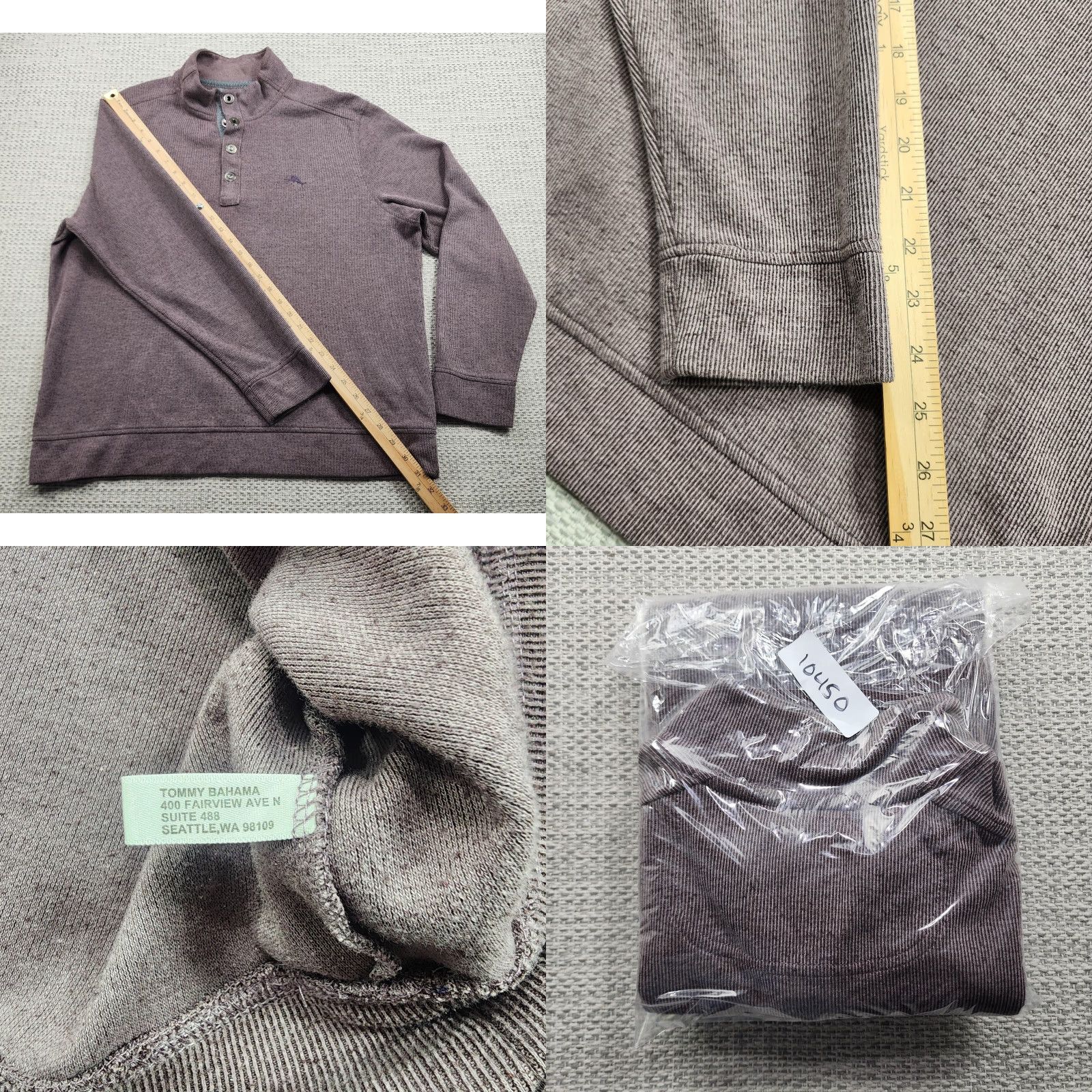 Tommy Bahama Tommy Bahama Pullover Mens Large Purple 1/4 Snap Mock Neck Sweater Casual Top Size US L / EU 52-54 / 3 - 9 Thumbnail