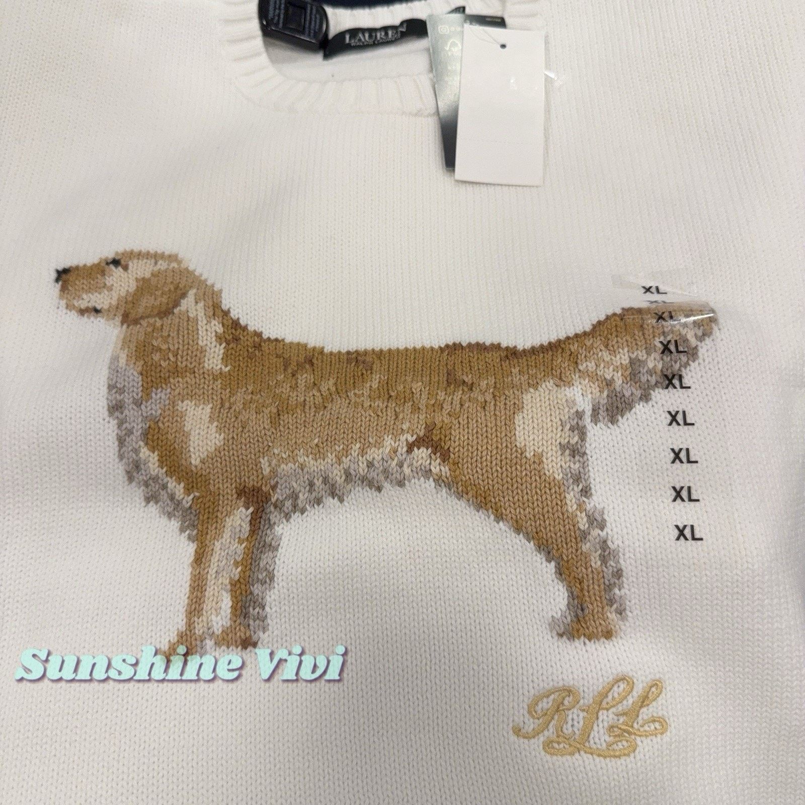 Polo Ralph Lauren NWT Polo Ralph Lauren Woman Cotton Dog Sweater Chalk XL Size XL / US 12-14 / IT 48-50 - 4 Thumbnail