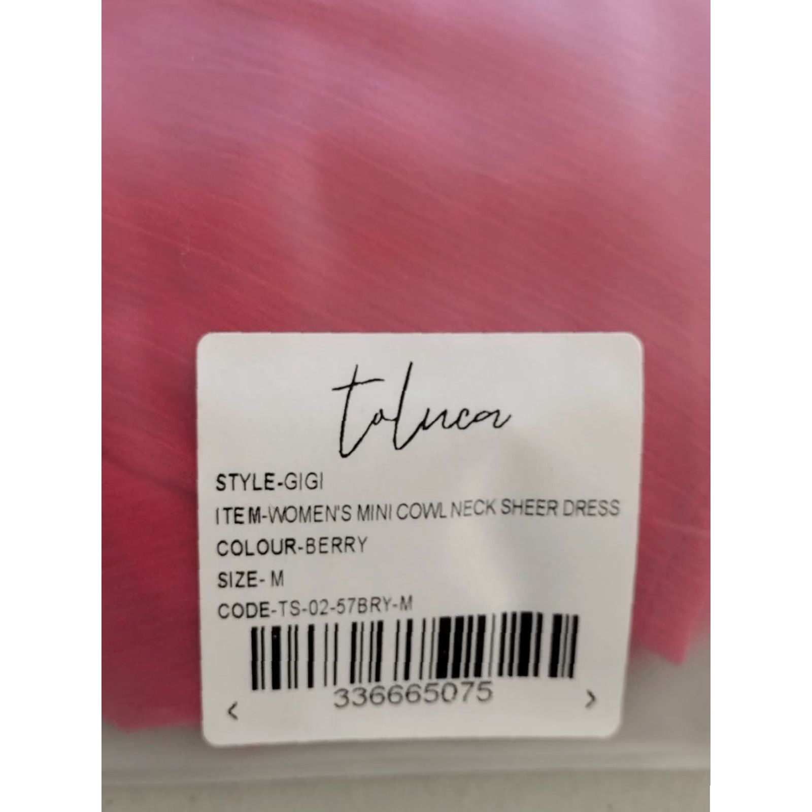 Vintage Toluca Berry Swim Cover Up Maxi Cowl Neck Sheer Dress Size M Womens Beach Dress Cotton Blend Polyester Berry Size M / US 6-8 / IT 42-44 - 6 Thumbnail