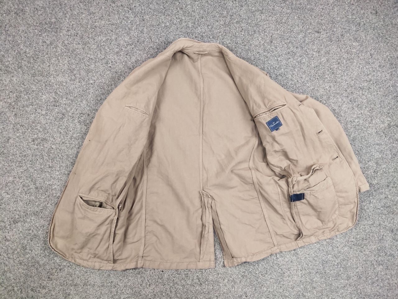 Faconnable Faconnable Cotton x Linen Beige Blazer Pocket Jacket Size US L / EU 52-54 / 3 - 15 Thumbnail