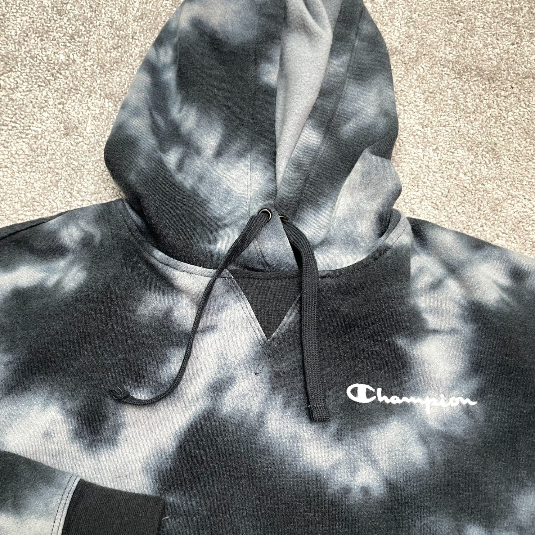 Champion Champion Hoodie Tie-Dye Womens L Blue Pullover Sweatshirt Casual Fleece Size L / US 10 / IT 46 - 3 Thumbnail
