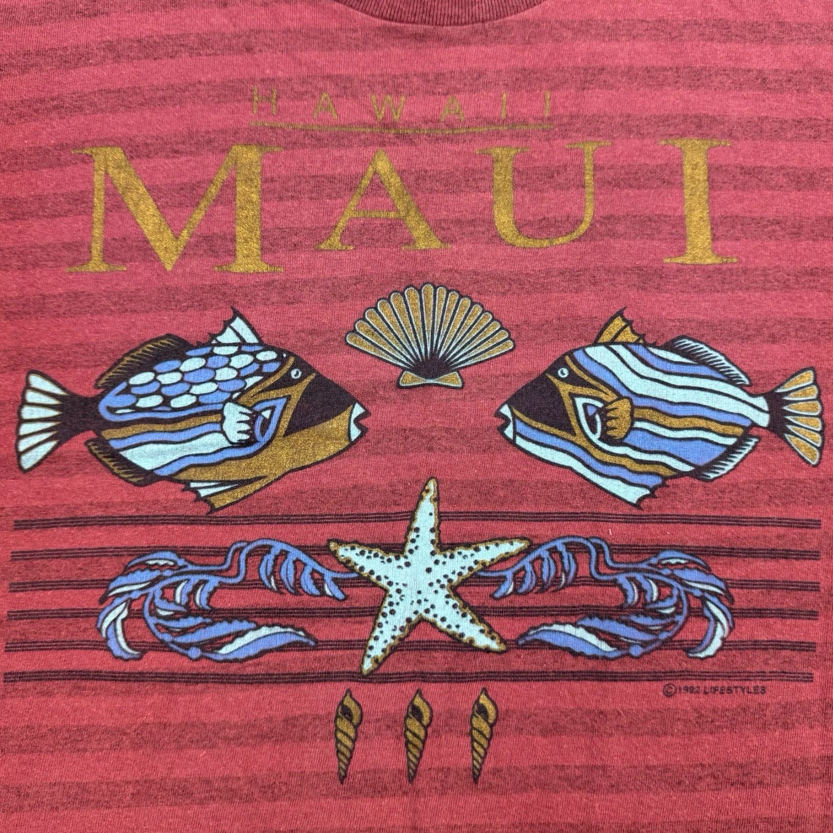 Vintage Vintage Miller Hawaii Fish T-Shirt Adult Large Red Ocean Nature 90s USA Mens Size US L / EU 52-54 / 3 - 3 Thumbnail