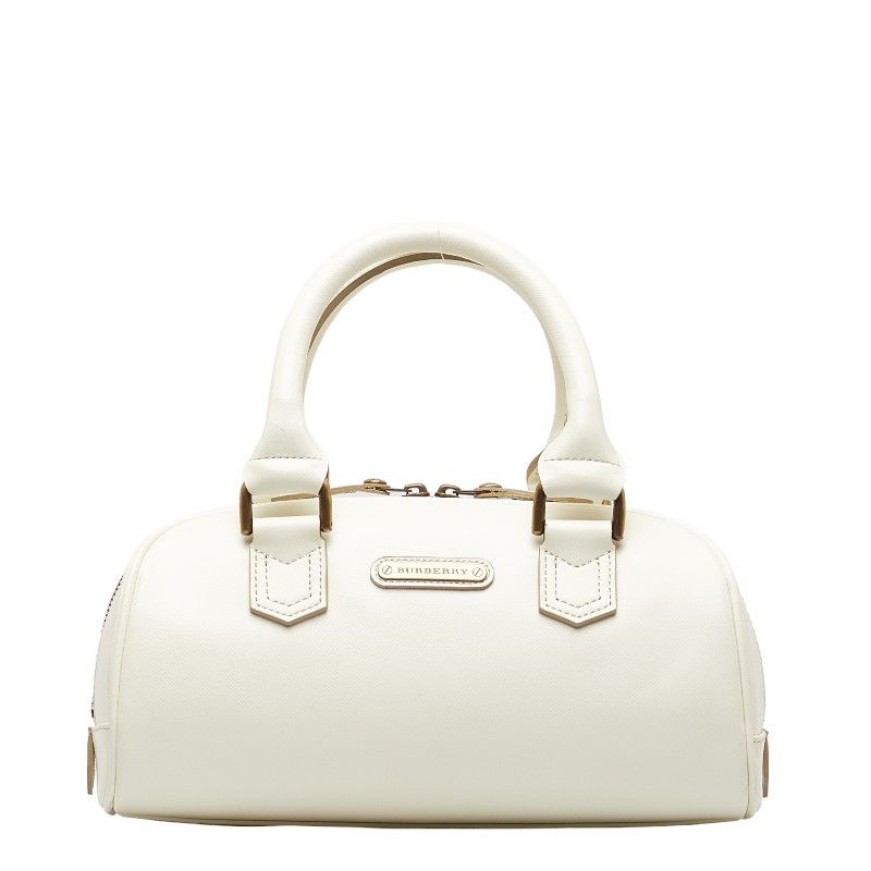image of Burberry Leather Handbag in White, Women's