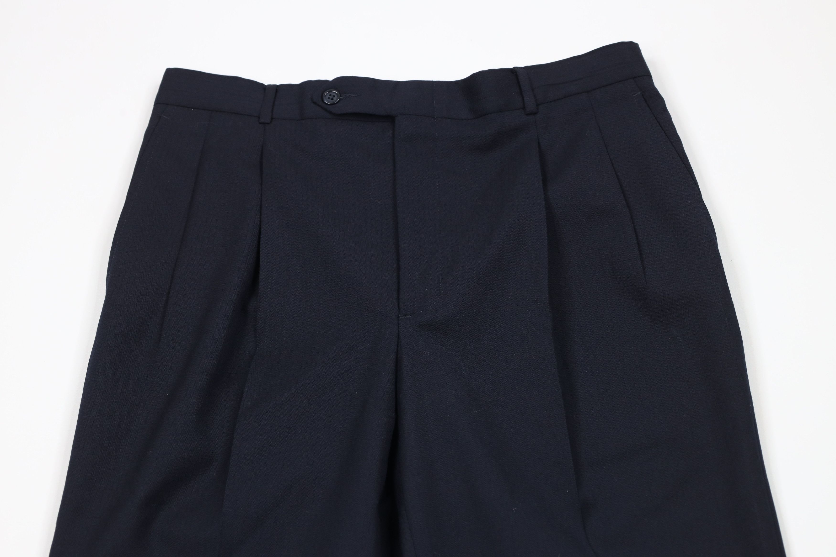Vintage Vintage 90s Streetwear Herringbone Wool Wide Leg Chino Pants Size US 32 / EU 48 - 2 Thumbnail