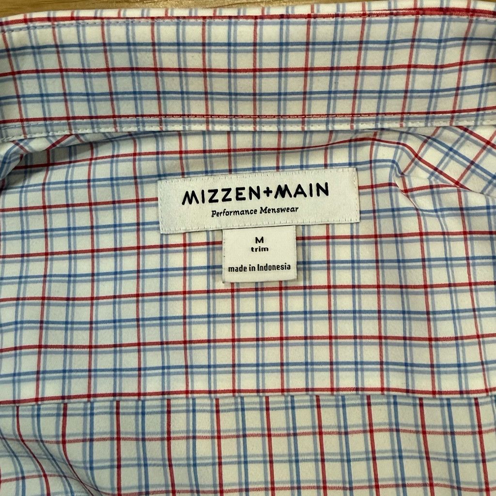 No Fear Mizzen+Main Men’s M Trim Plaid Performance Shirt Size US M / EU 48-50 / 2 - 8 Thumbnail