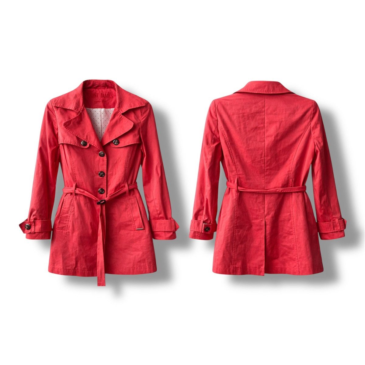 Saint James SAINT JAMES VINTAGE WOMEN PINK/ORANGE SOLID TRENCH COAT SZ 8 Size M / US 6-8 / IT 42-44 - 2 Thumbnail