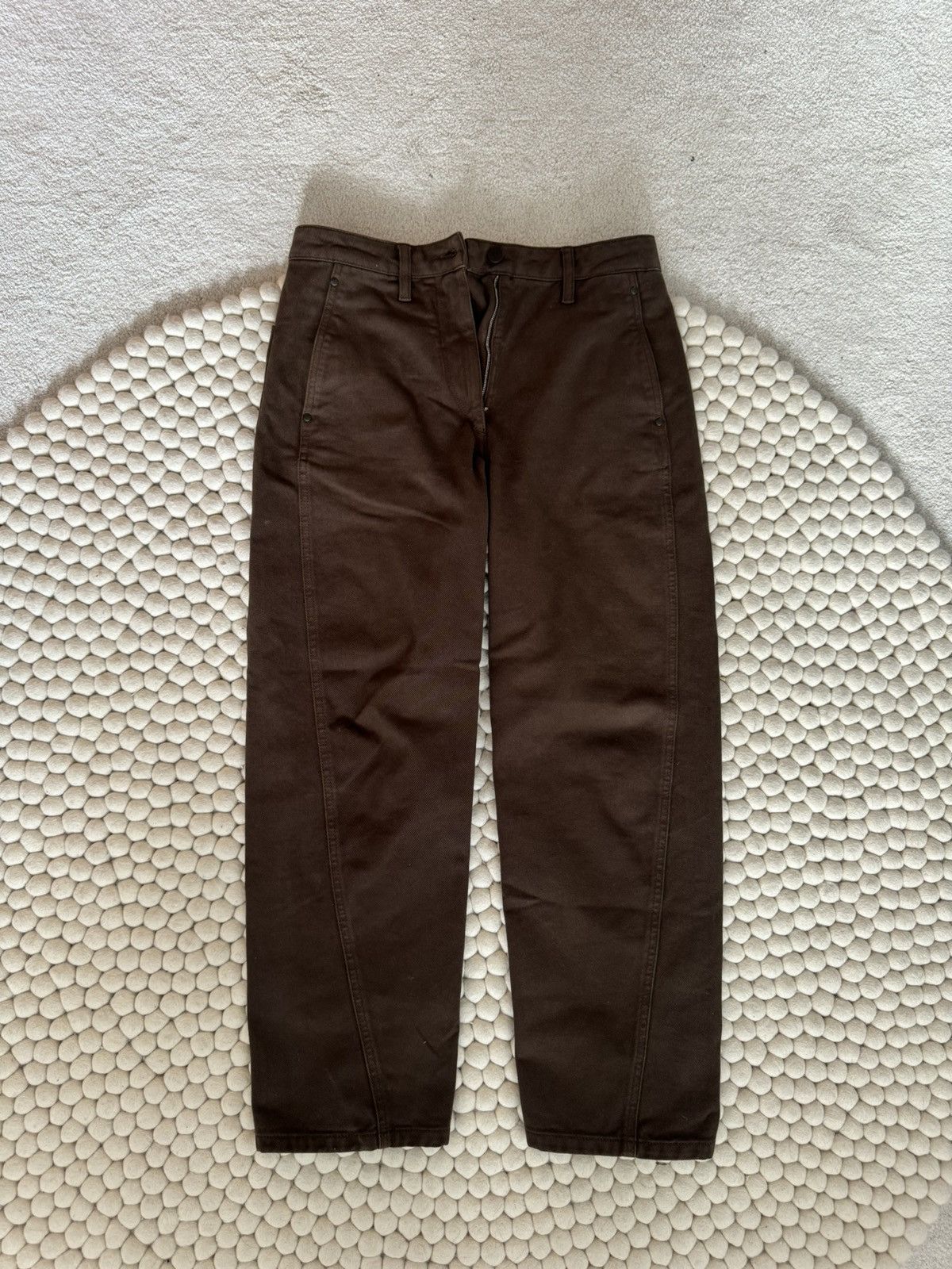 image of New Brown Lemaire Straight-Leg Trousers, S / 36 / 8, Women's (Size 26)