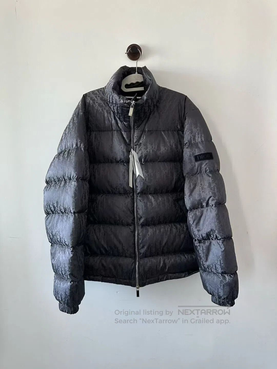 Dior Dior Black and Grey All-Over Print Patch Logo Down Jacket| Size US L / EU 52-54 / 3 - 1 Thumbnail