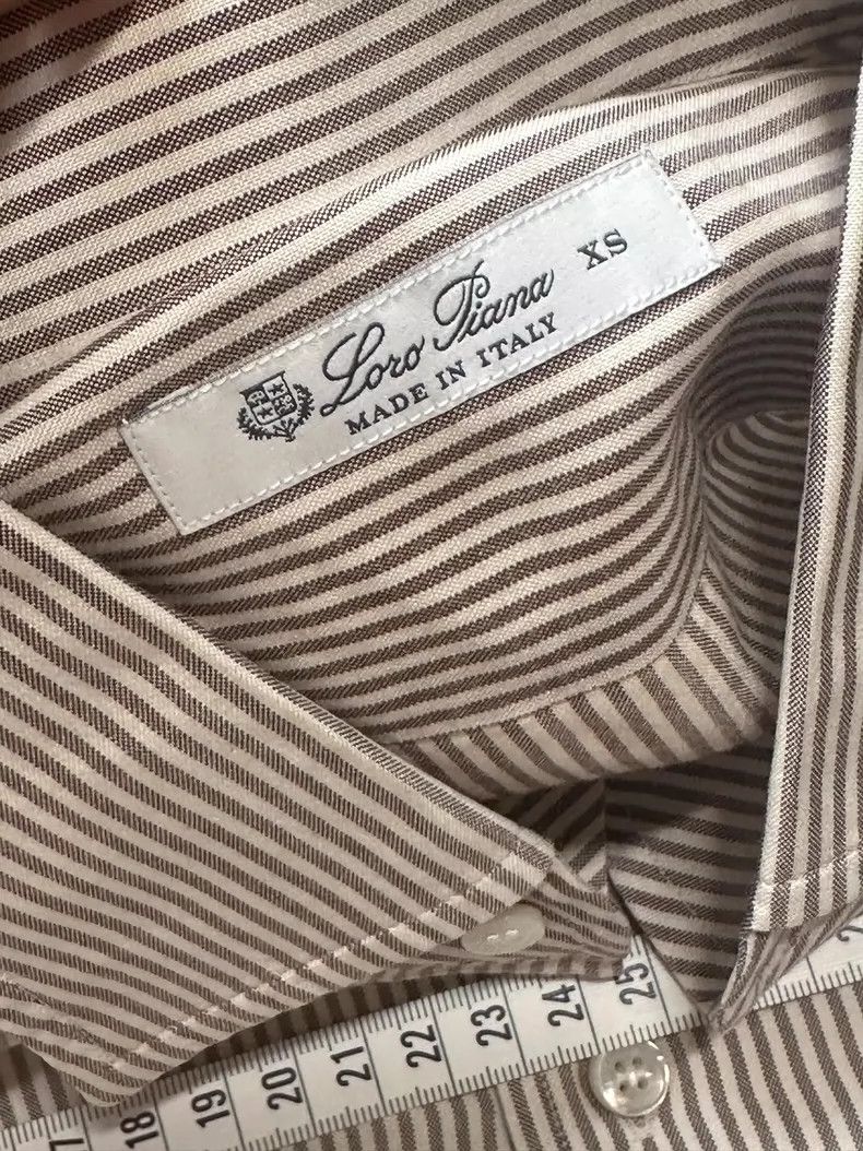 Loro Piana LORO PIANA Brown striped silk shirt Size US XS / EU 42 / 0 - 6 Thumbnail