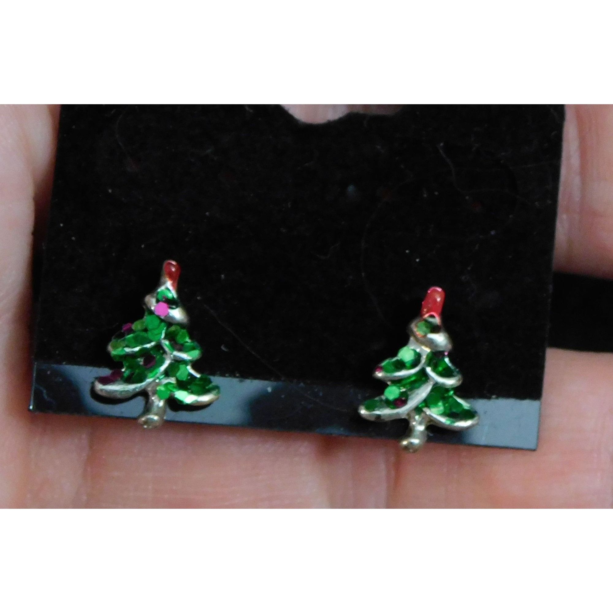 Other Glitter Christmas Tree Metal And Enamel Stud Earrings Size ONE SIZE - 2 Thumbnail
