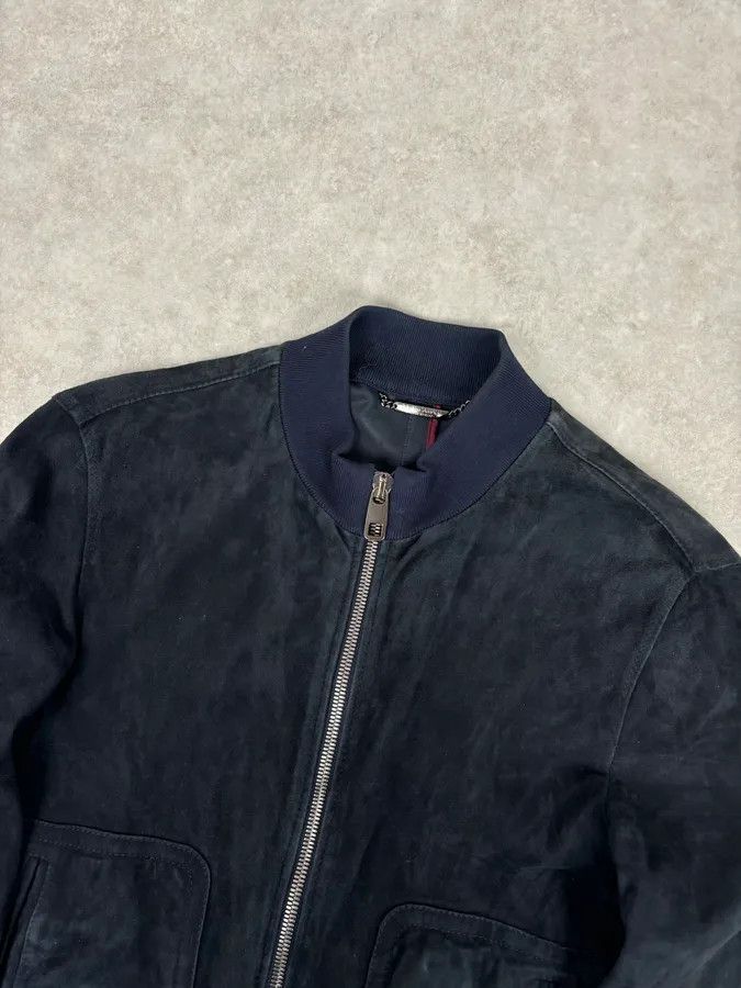Dolce & Gabbana 2010s Dolce & Gabbana Navy Leather Bomber Jacket Size US M / EU 48-50 / 2 - 4 Thumbnail