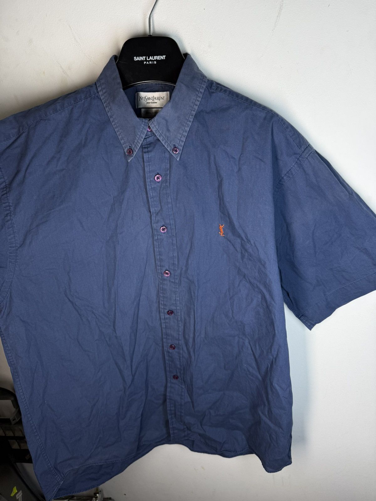 Yves Saint Laurent Cotton YSL Shirt Summer Button Up Luxury y2k Casual Collar Size US L / EU 52-54 / 3 - 2 Thumbnail