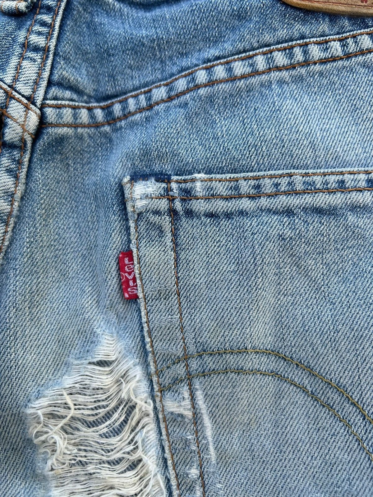Japanese Brand × Kapital × Vintage THRASHED Levis Selvedge Vintage Distressed Short Denim Size US 32 / EU 48 - 7 Thumbnail