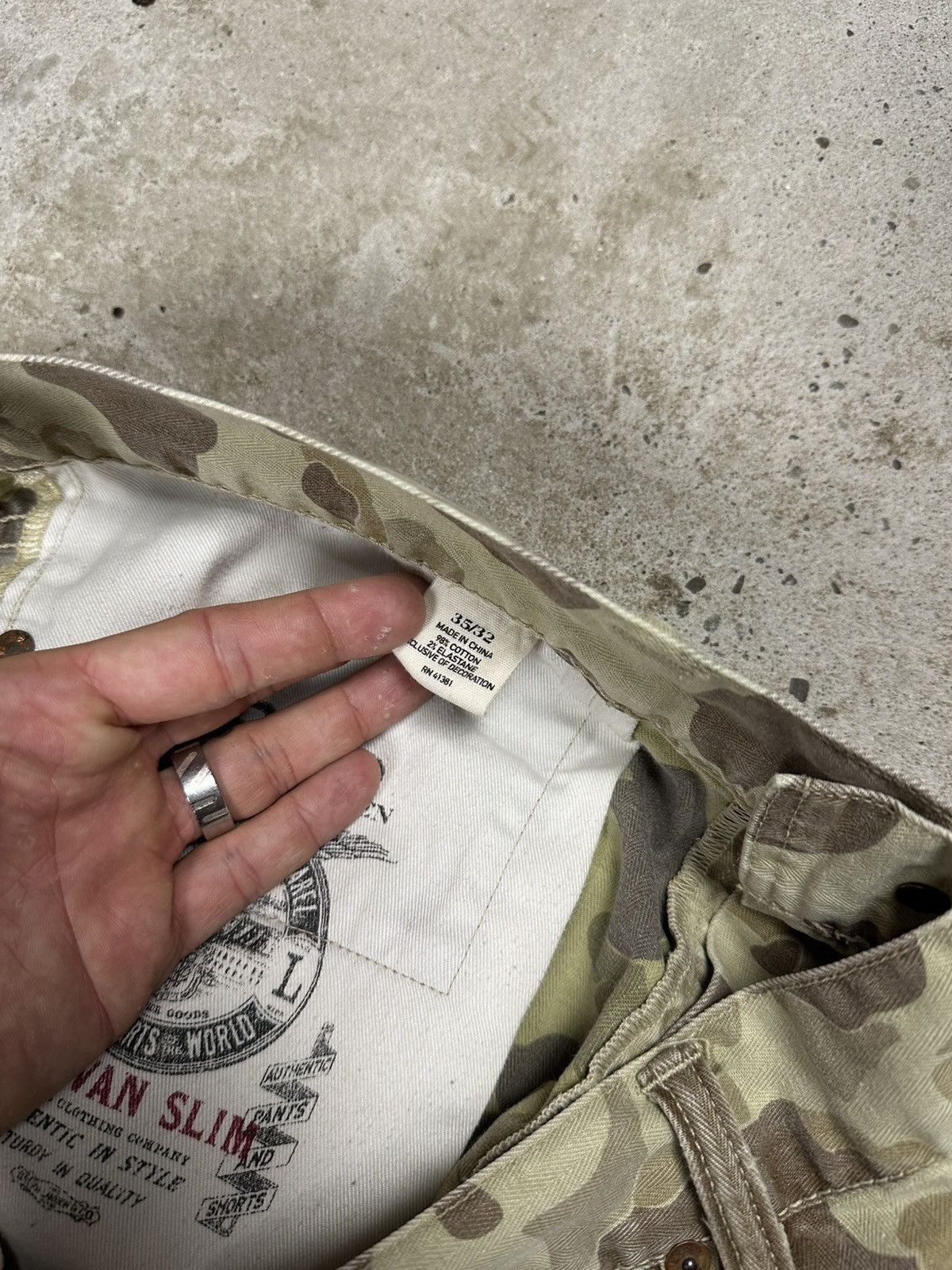 Polo Ralph Lauren Vintage Y2K Polo Ralph Lauren Beige Camo Denim Pants Jeans Size US 35 - 11 Thumbnail