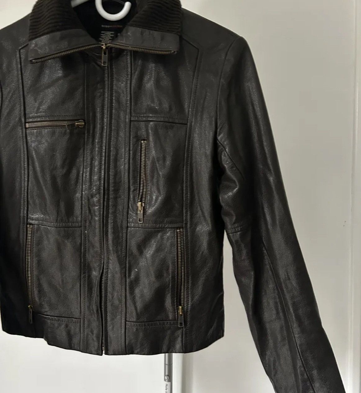 Bcbgmaxazria 100% Leather Moto Jacket BCBG MaxAzria Classic Biker Style Size S / US 4 / IT 40 - 5 Thumbnail