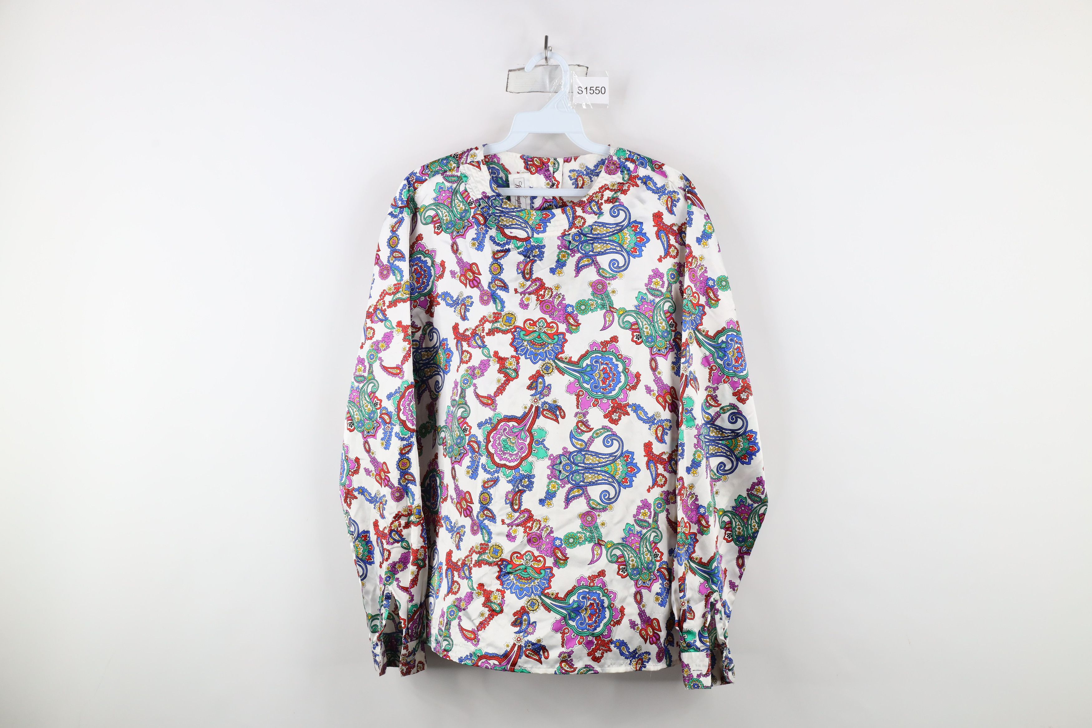 Vintage Vintage 90s Streetwear Rainbow Paisley Silky Polyester Shirt Size XXL / US 16-18 / IT 52-54 - 1 Thumbnail