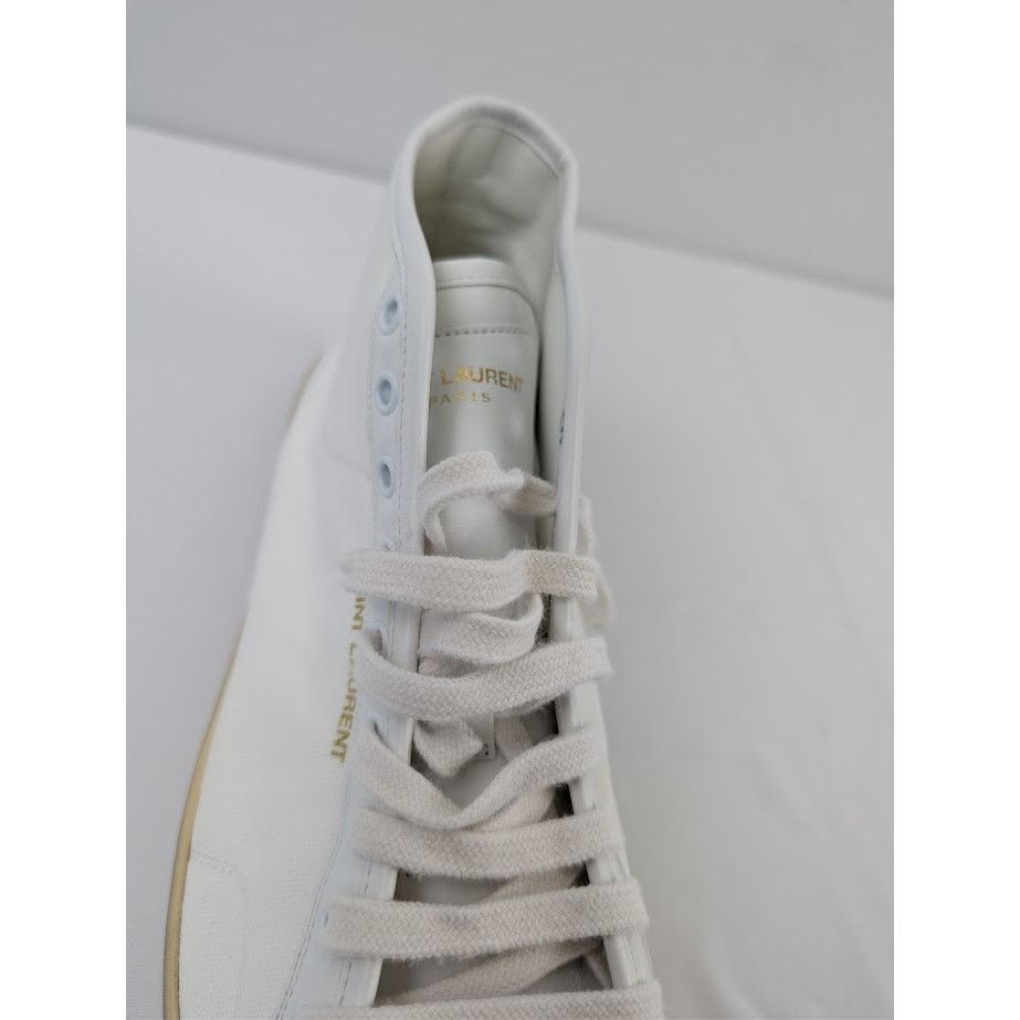 Saint Laurent Paris o1rshd1 Mid-Top Sneakers in Off-White Size US 12 / EU 45 - 15 Thumbnail