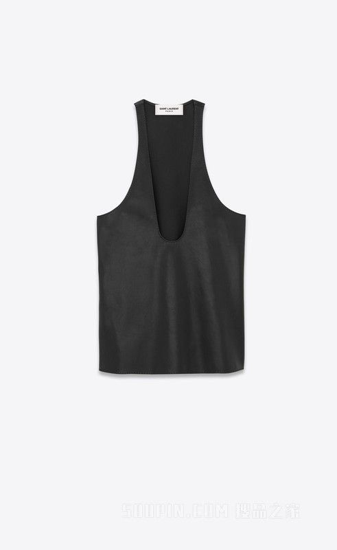 Saint Laurent Paris tank top in shiny lambskin Size XS / US 0-2 / IT 36-38 - 1 Thumbnail
