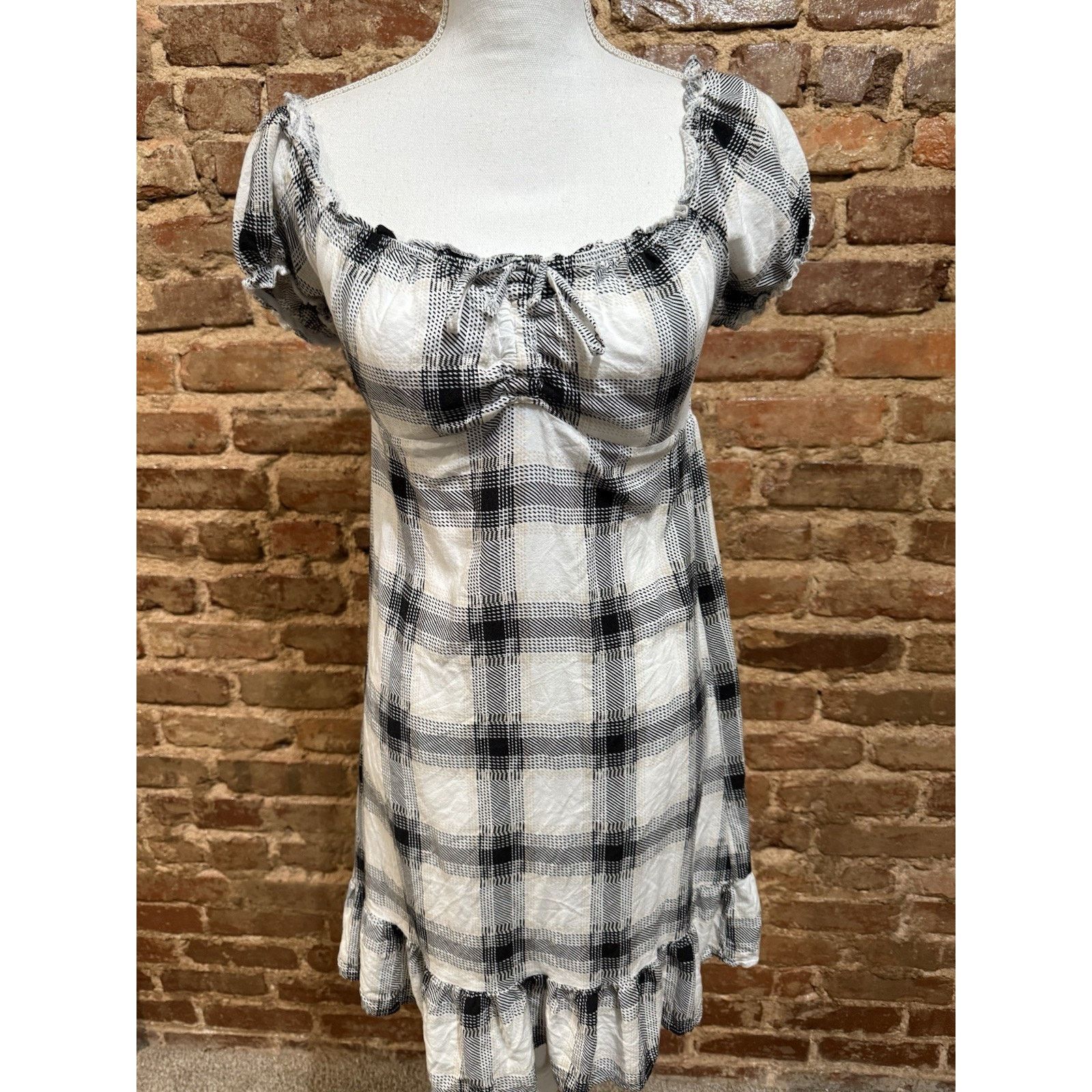 Almost Famous Almost Famous BabyDoll Dress Y2K Flirty Milkmaid Sz M Plaid Size M / US 6-8 / IT 42-44 - 2 Thumbnail