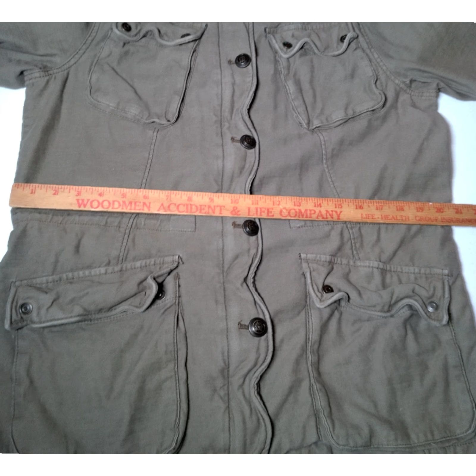 Free People Free People Not Your Brothers Surplus Jacket M Women Green Army Military Utility Pocket Crest Buttons Long Sleeve Button Zip Jacket Size M / US 6-8 / IT 42-44 - 4 Thumbnail