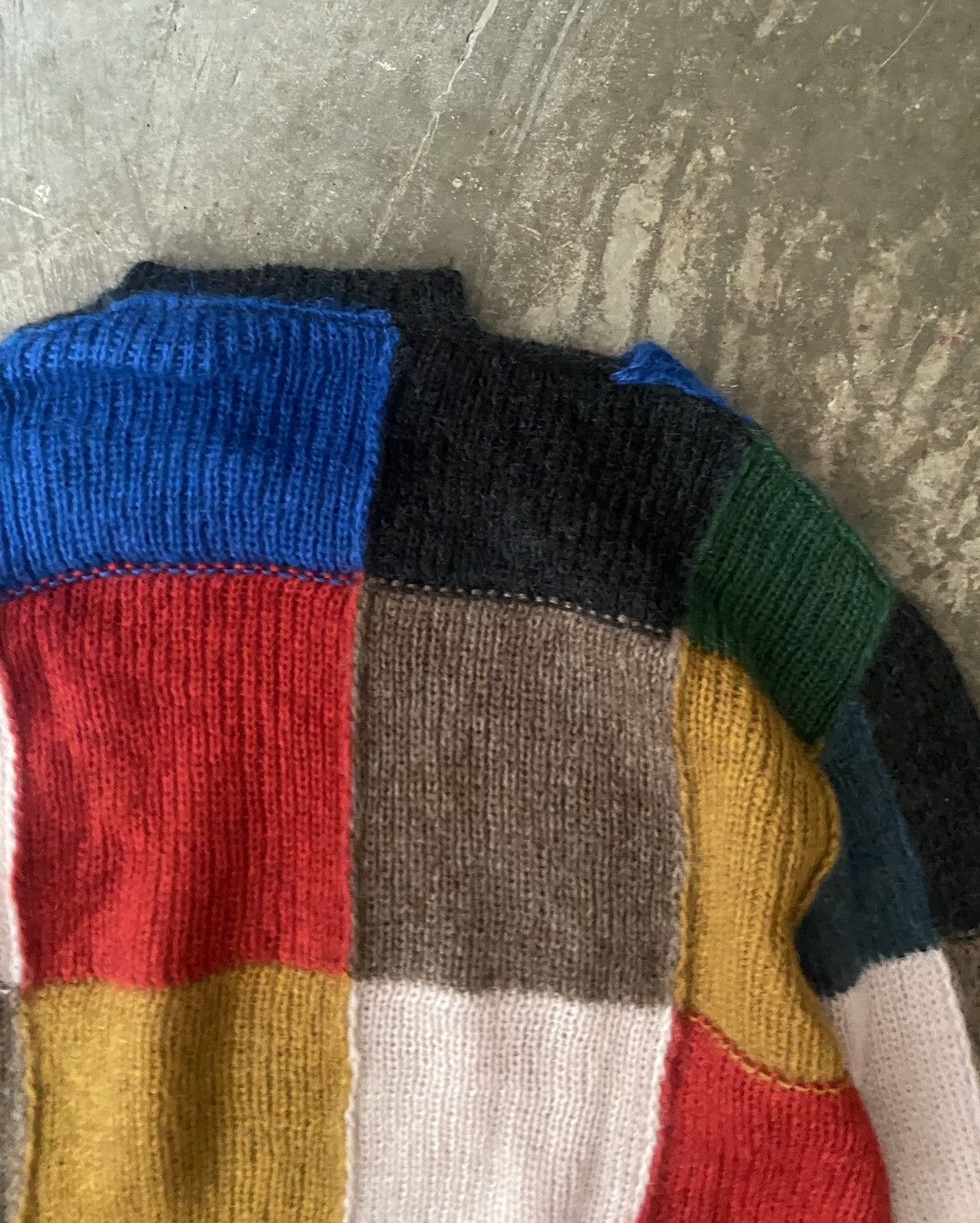 Japanese Brand Khoki Damaged Knit Sweater Sillage Kapital Visvim Boro Kuon Size US XL / EU 56 / 4 - 6 Thumbnail