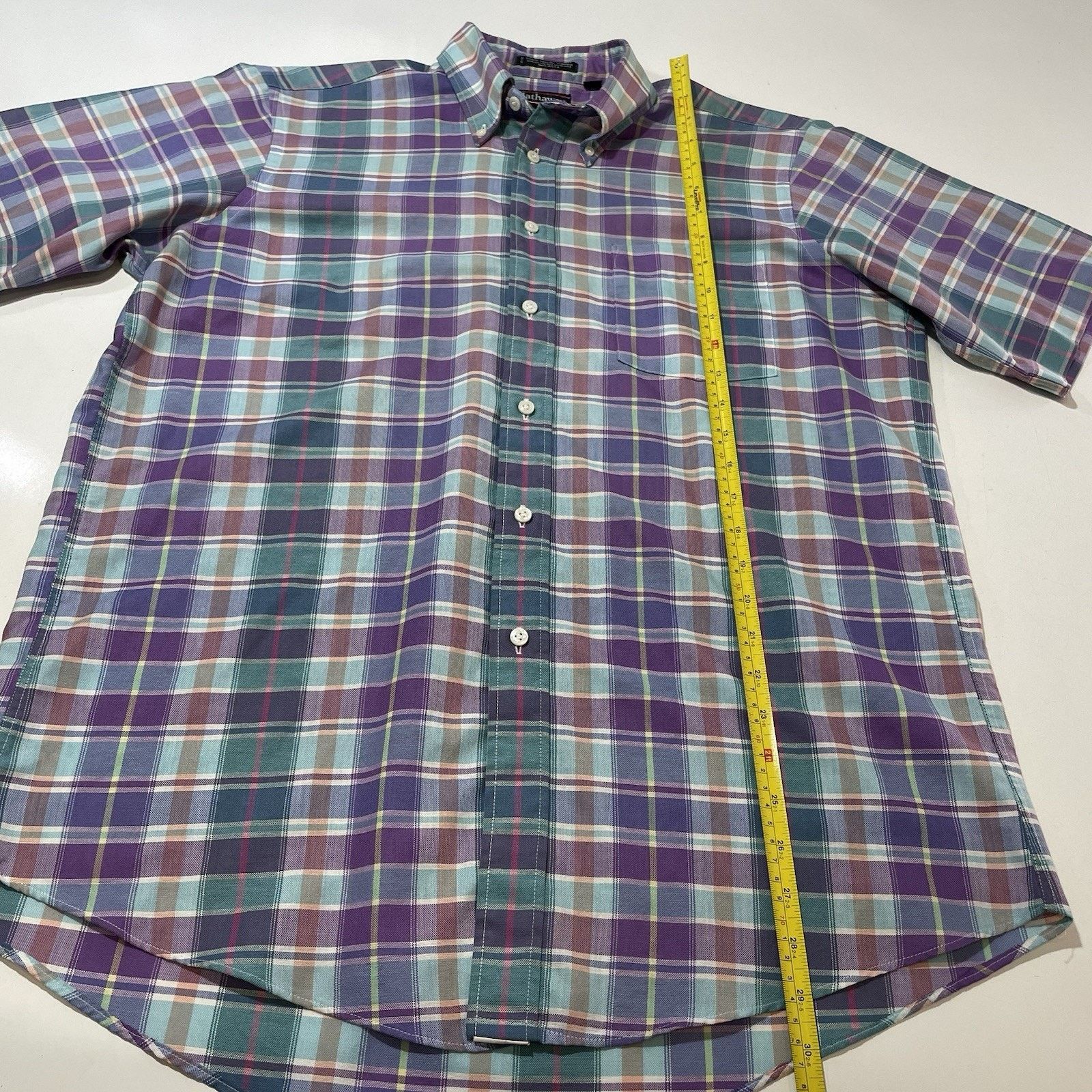 All Sport VTG Retro 60s Hathaway Sport Shirt Purple Blue Checks 16 Size US L / EU 52-54 / 3 - 4 Thumbnail