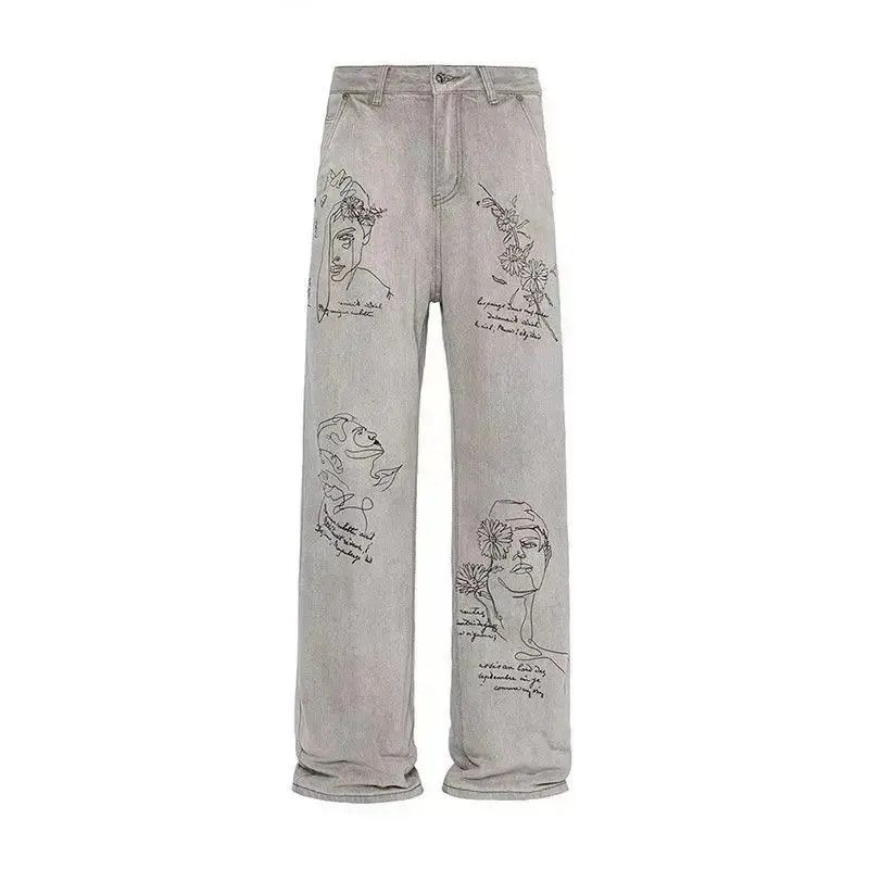 Japanese Brand Trendy Retro Graffiti Micro Jeans Size US 32 / EU 48 - 5 Thumbnail