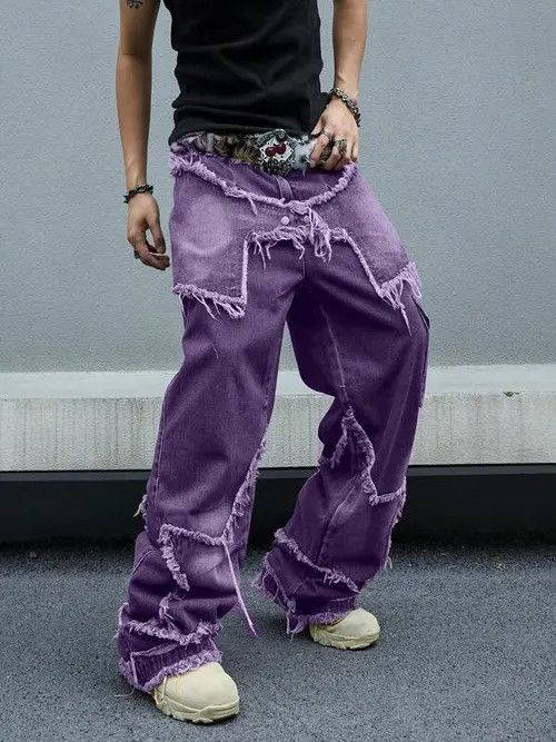 Japanese Brand Distressed Ripped Patchwork Jeans Size US 34 / EU 50 - 1 Thumbnail