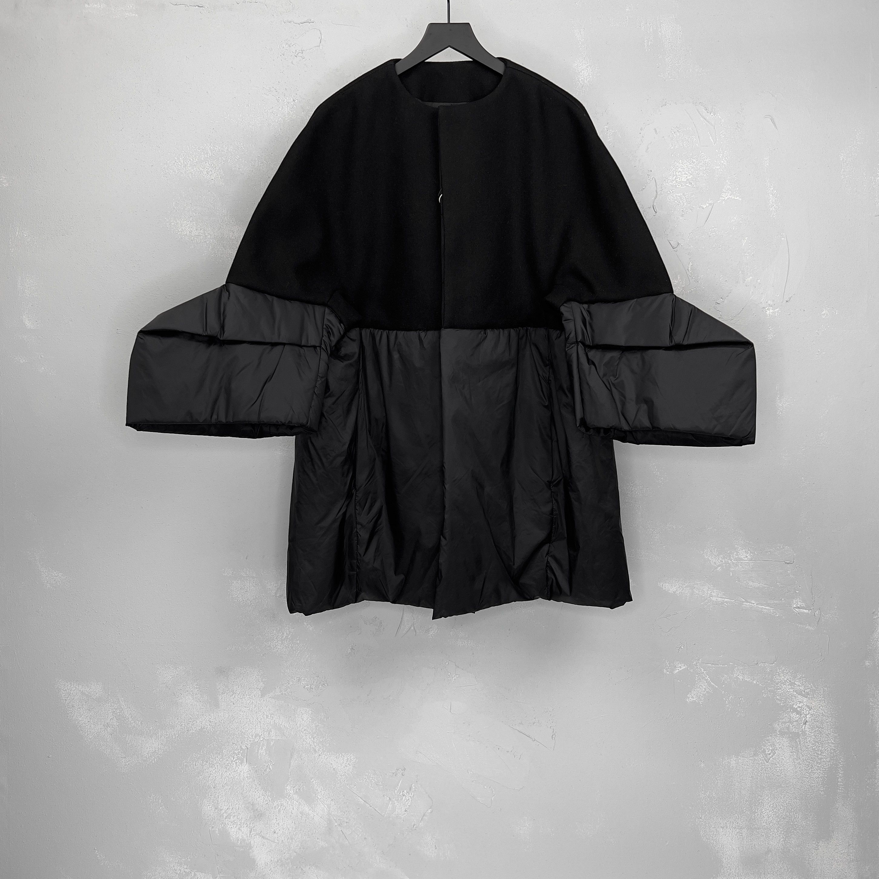 image of New Rick Owens Glitter Fw17 Meduse Coat in Black, Women's (Size Medium)