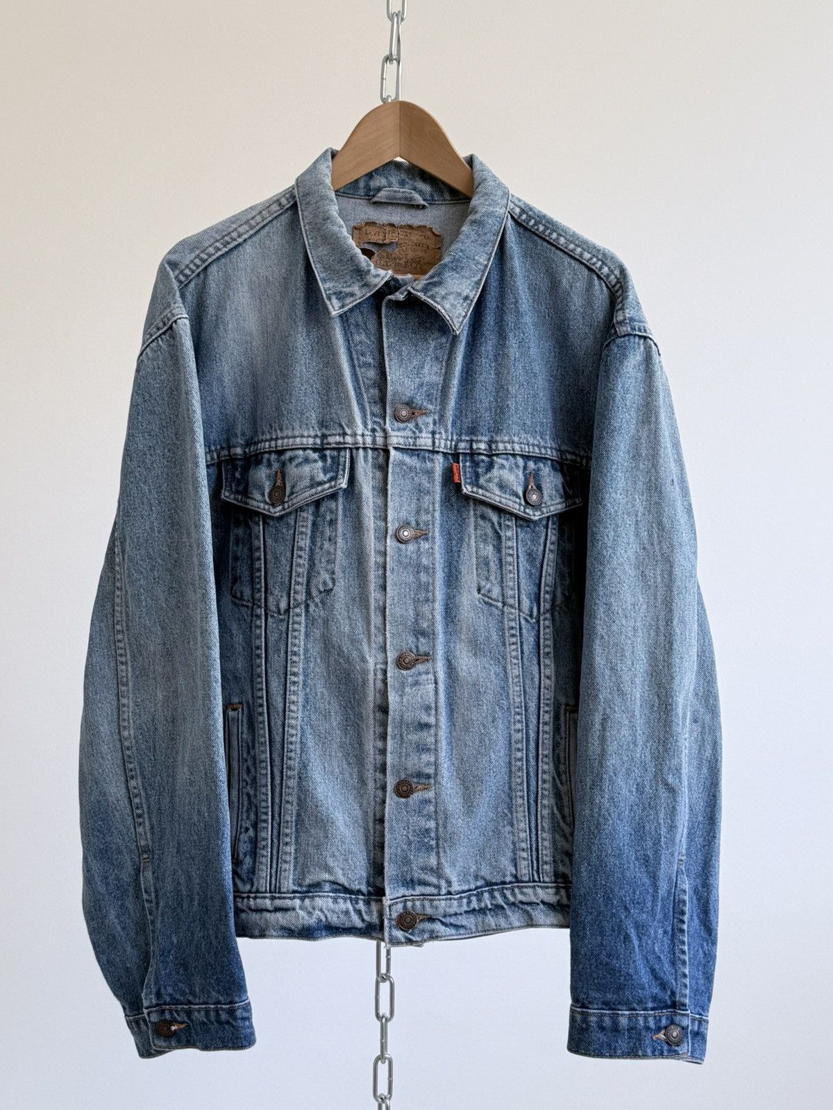 Levi's Vintage 80s Levi’s Orange Tab Washed Denim Jacket Size US L / EU 52-54 / 3 - 5 Thumbnail
