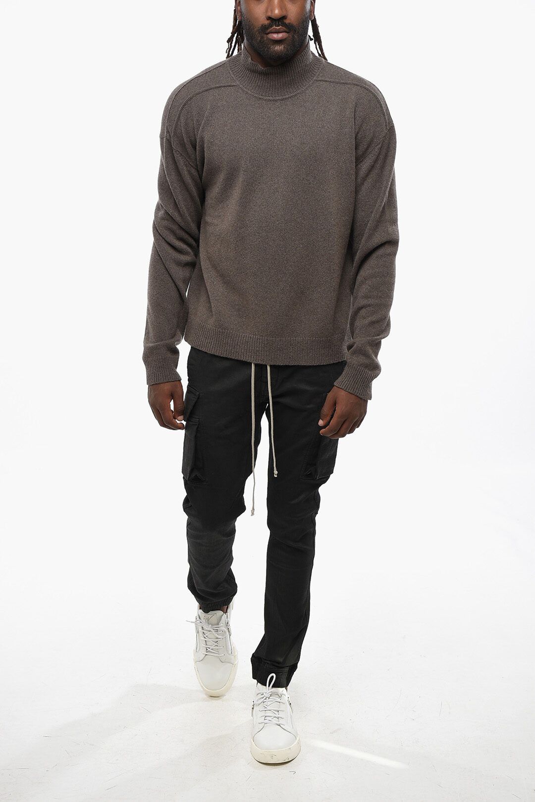 Rick Owens og1mm1025 Turtleneck Sweater in Dark Beige Size US S / EU 44-46 / 1 - 4 Thumbnail