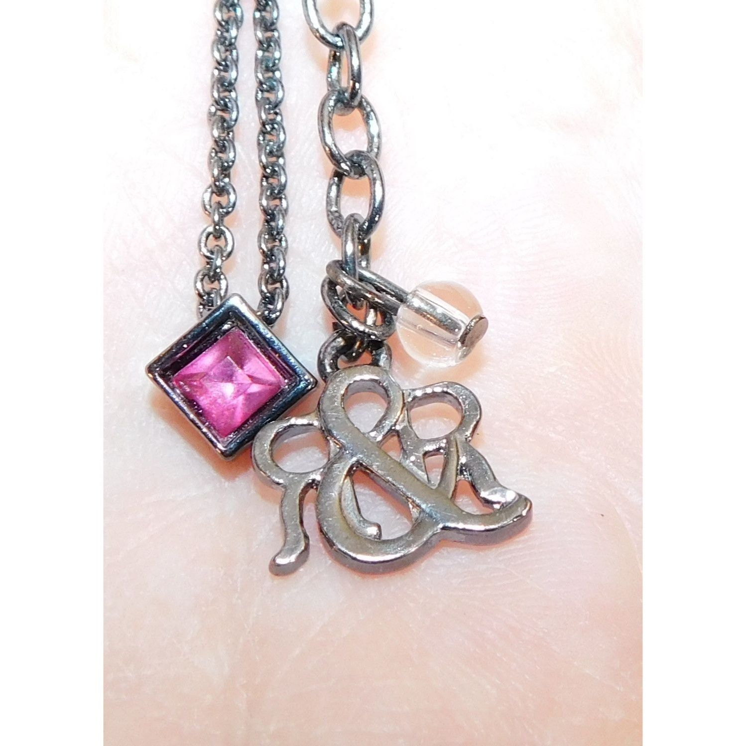Other R&R Minimalist Pink Gemmed Diamond Shaped Pendant Necklace Size ONE SIZE - 2 Thumbnail