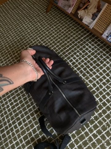 Burberry Burberry London Leather Keepall 50 Duffle Bag Black Plaid Size ONE SIZE - 4 Thumbnail