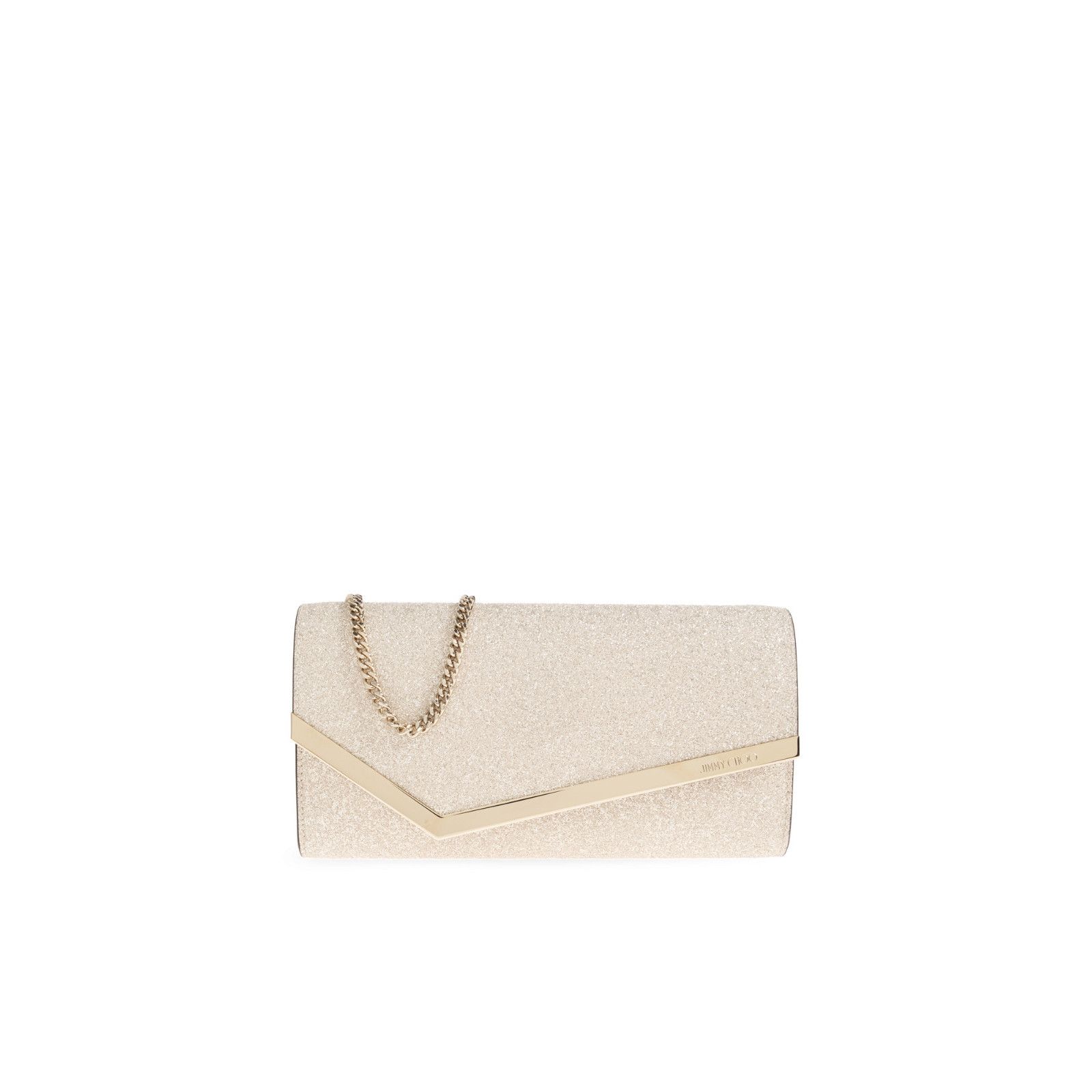 Jimmy Choo JIMMY CHOO Emmie Light Gold Clutch Bag New And Authentic Size ONE SIZE - 1 Thumbnail