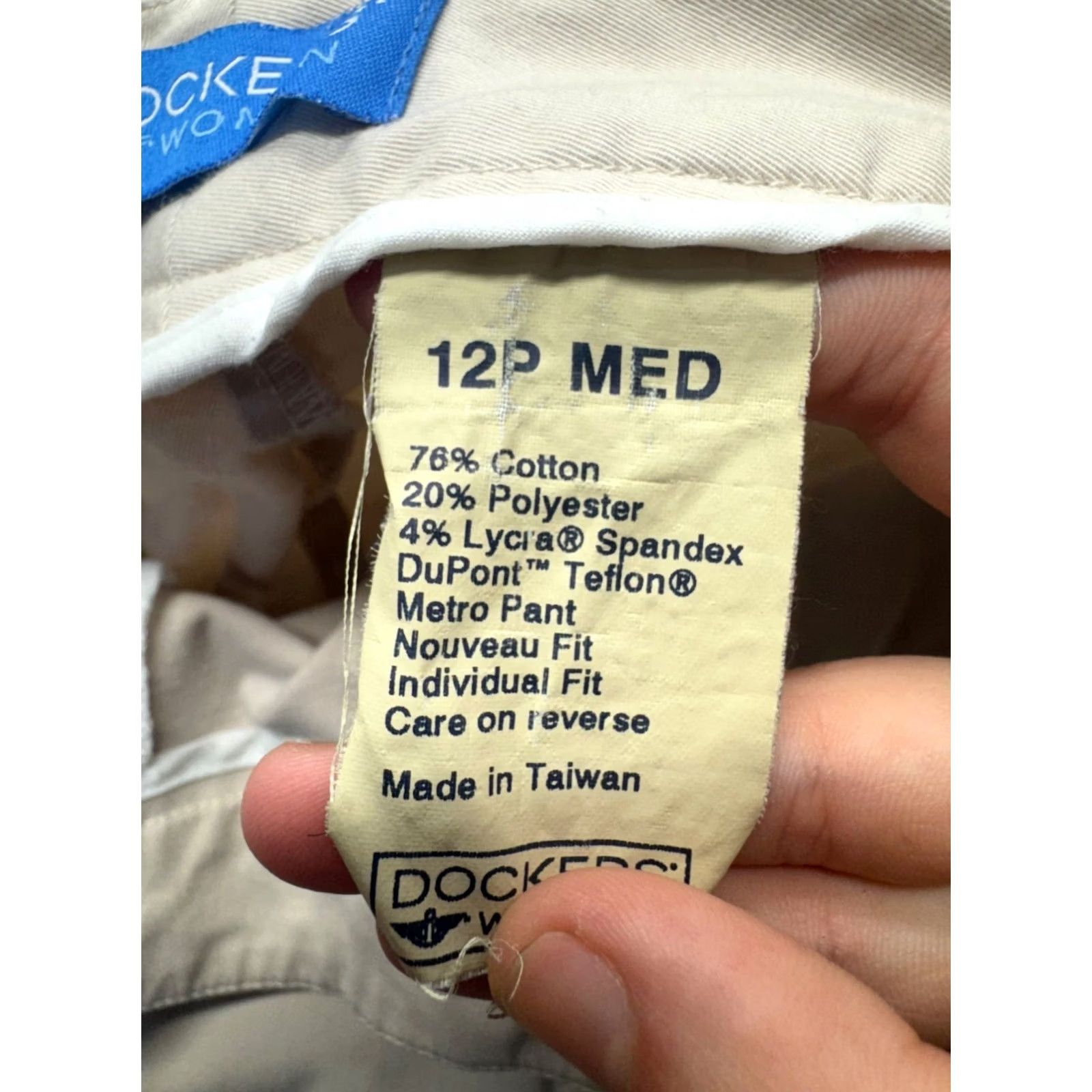 Dockers DOCKERS Pants Khakis WOMENS 12P Medium Beige Straight Flat Front Zip Cash? Size 34" / US 12 / IT 48 - 4 Thumbnail