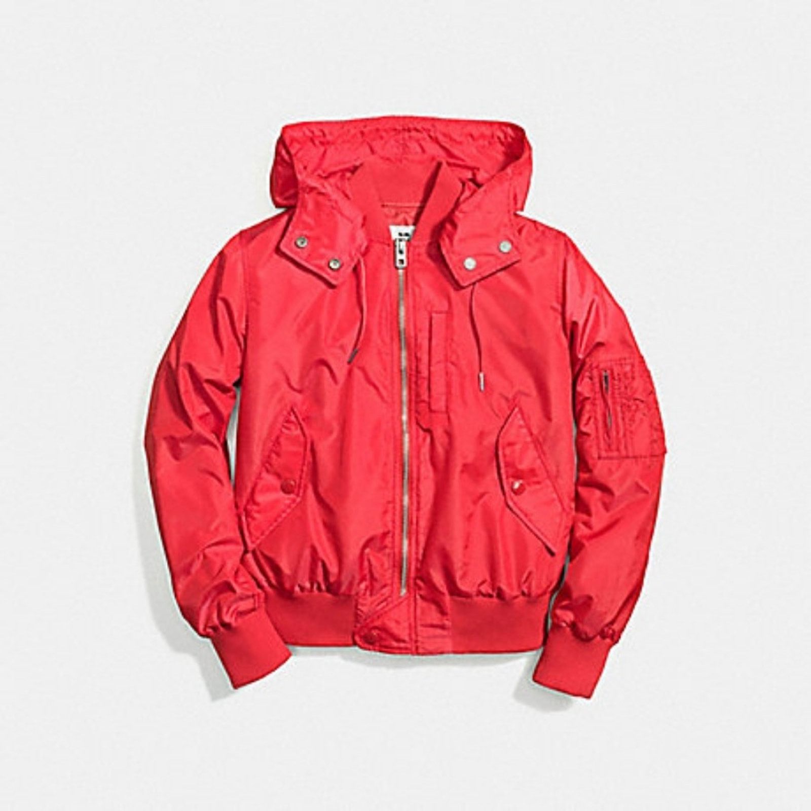 Coach Coach Bright Red Nylon Hooded Jacket Size M / US 6-8 / IT 42-44 - 2 Thumbnail