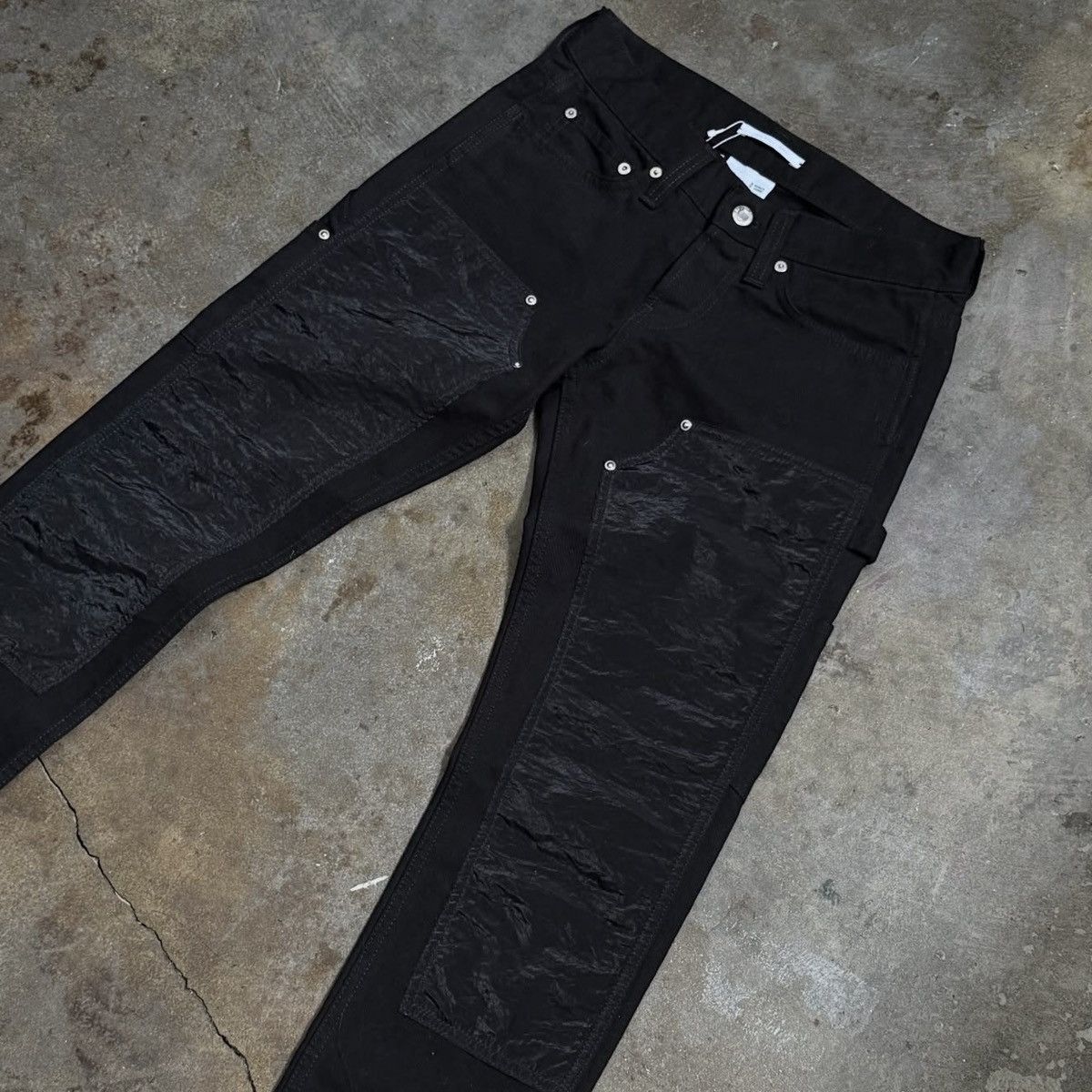 Helmut Lang HELMUT LANG NWT BLACK SLIM STRAIGHT DOUBLE KNEE DENIM - S Size 25" / US 0 / IT 36 - 4 Thumbnail