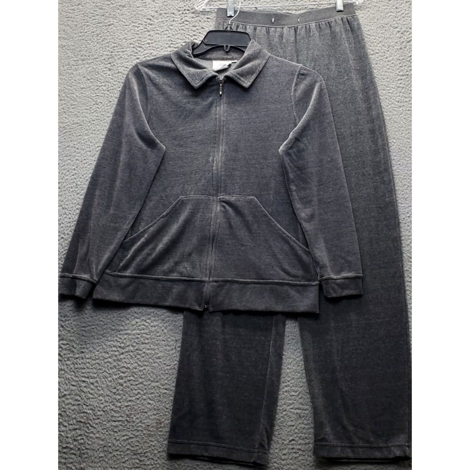 Marcs Hot Cotton by Marc Ware Track Suit Womens Size S Heather Gray Full Zip 2 Piece Lined Pockets Cotton Shirt? Size S / US 4 / IT 40 - 2 Thumbnail