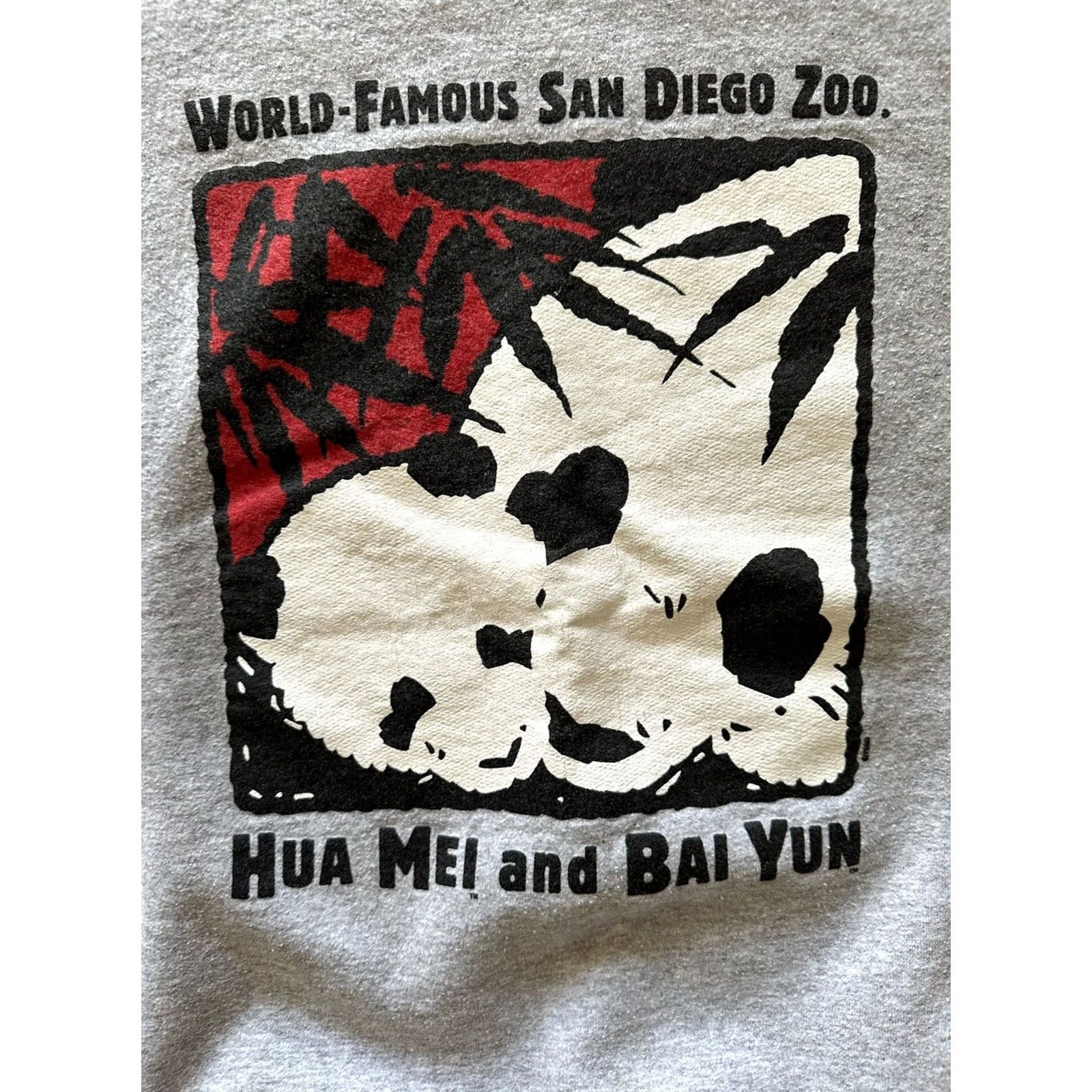 Hanes VINTAGE Hanes Sweatshirt Crewneck Mens Large 90s Panda San Diego Zoo Gray Knit Pullover Logo Graphics Size US L / EU 52-54 / 3 - 2 Thumbnail