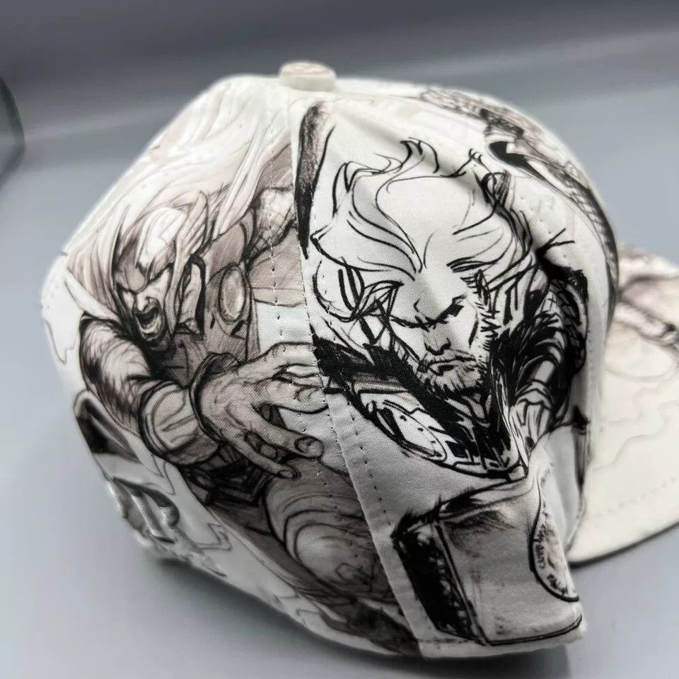 New Era Thor The Mighty Avengers Marvel Hat 7 3/8 White Fitted Cap Size ONE SIZE - 3 Thumbnail