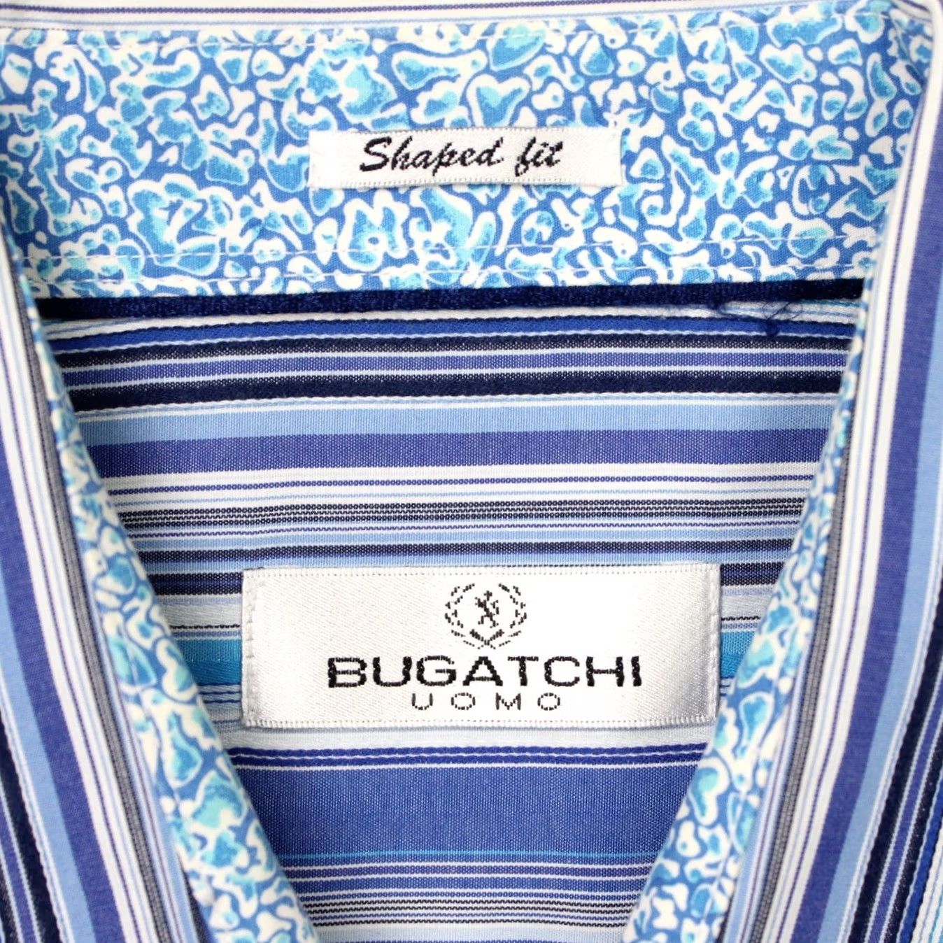 BUGATCHI Bugatchi Uomo Button-Up Shirt Mens XL Blue Striped Cotton Long Sleeve Relaxed Fit Button-Down Shirt Size US XL / EU 56 / 4 - 6 Thumbnail