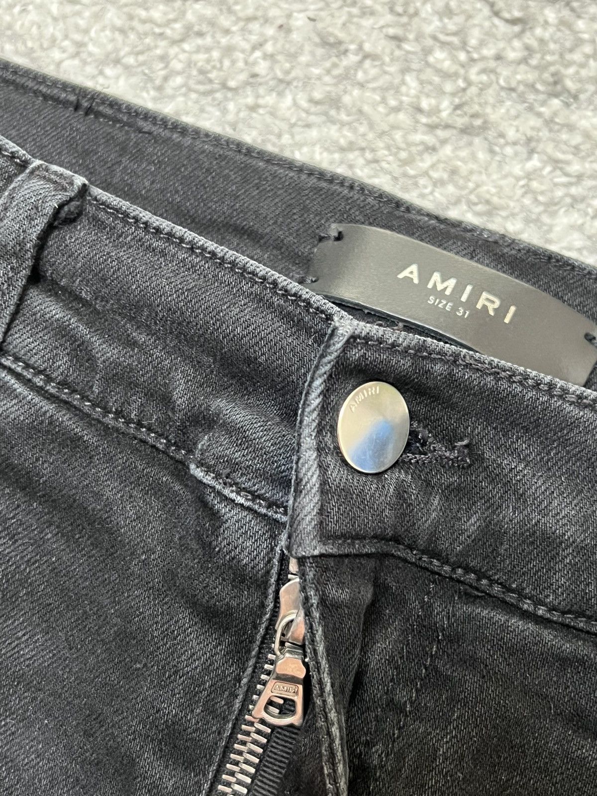Amiri Amiri MX-1 Black Skinny Jeans With Leather Patches Size 31 Size US 31 - 5 Thumbnail