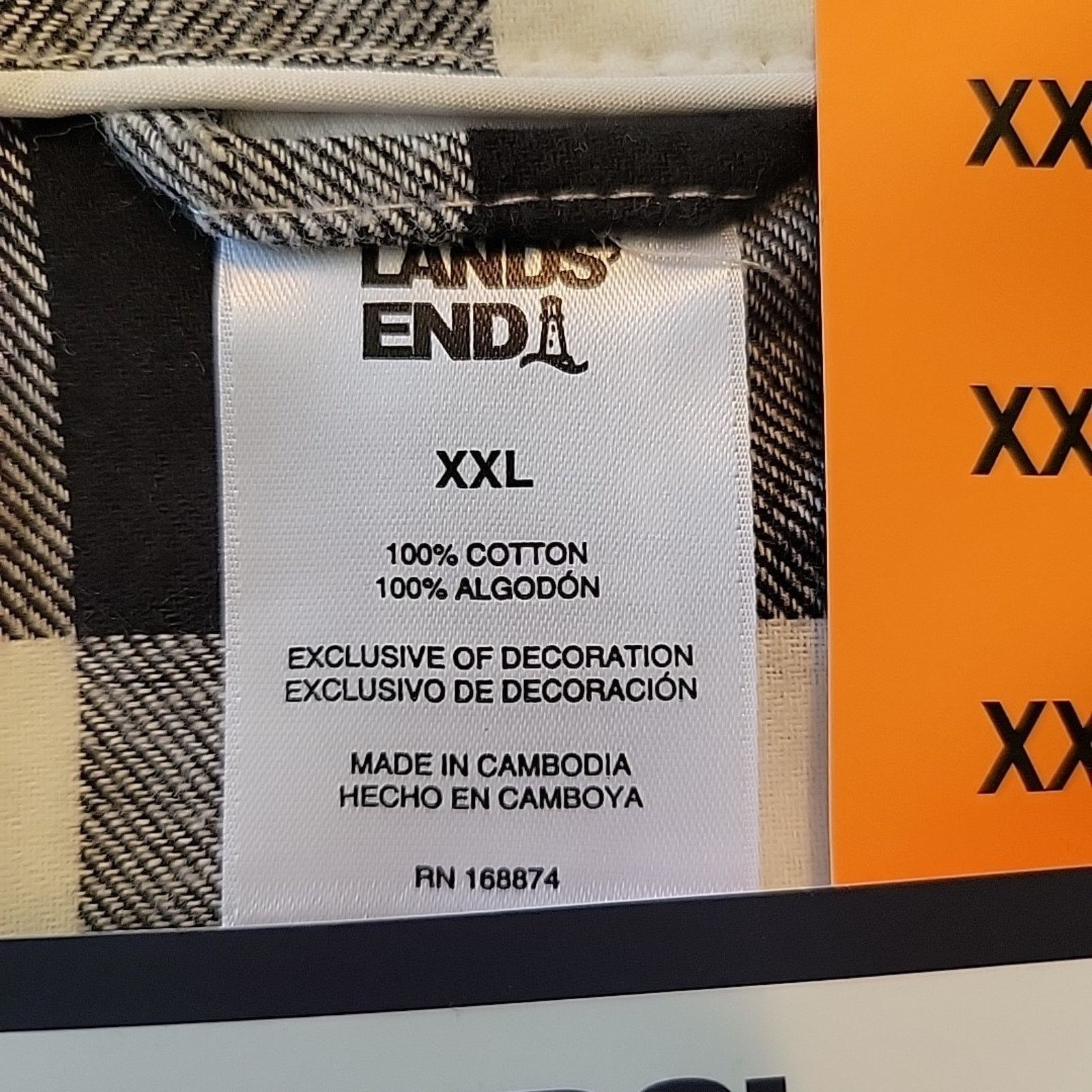 Lands' End Lands' End Ladies Flannel Pajama 2PC Set B&W XXL Plaid Size XXL / US 16-18 / IT 52-54 - 2 Thumbnail