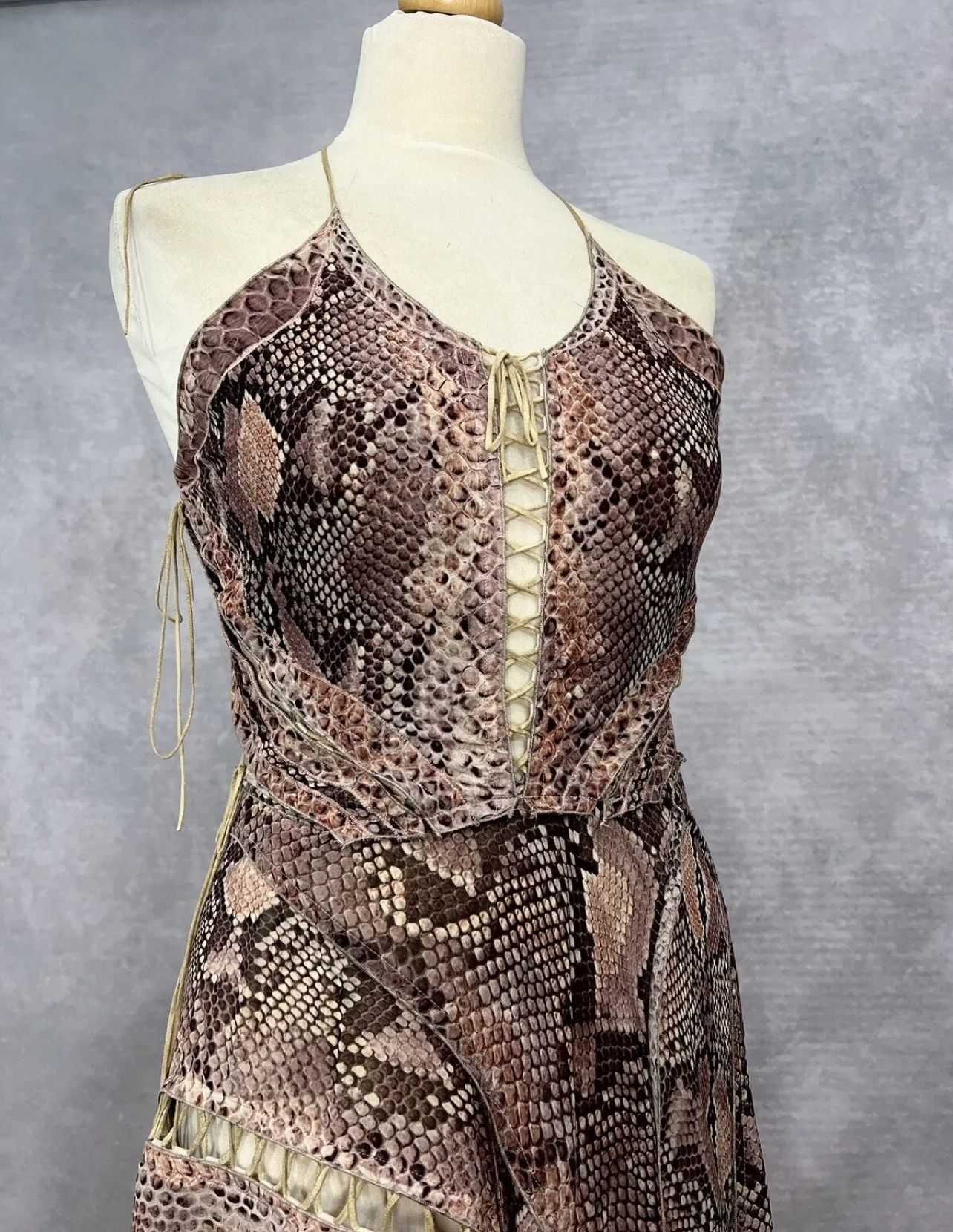 Roberto Cavalli Roberto Cavalli SS11 snakeskin lace up gown Size S / US 4 / IT 40 - 2 Thumbnail