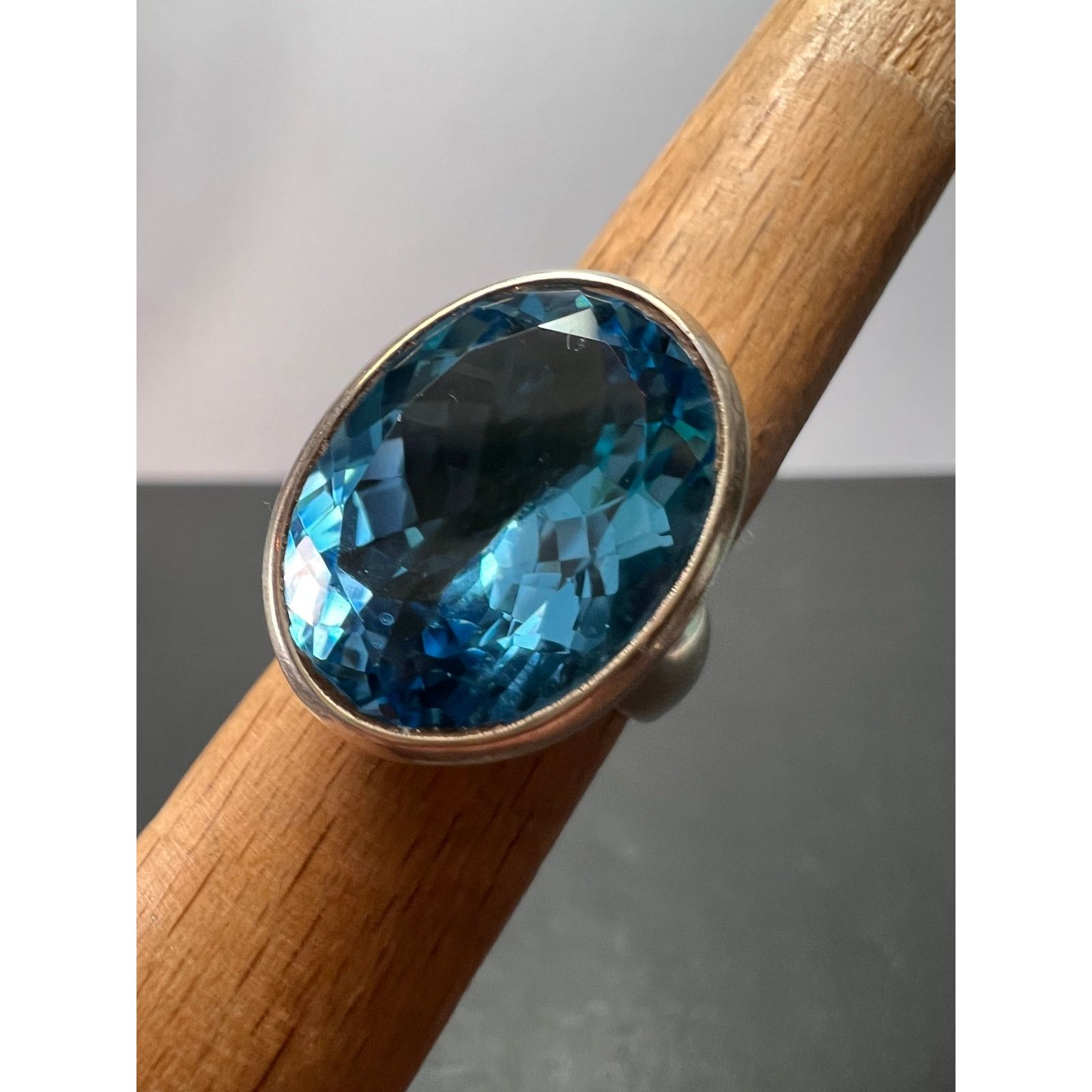 Other NEW Blue topaz sterling silver ring size 7.5 / 12.43 grams Size ONE SIZE - 1 Thumbnail