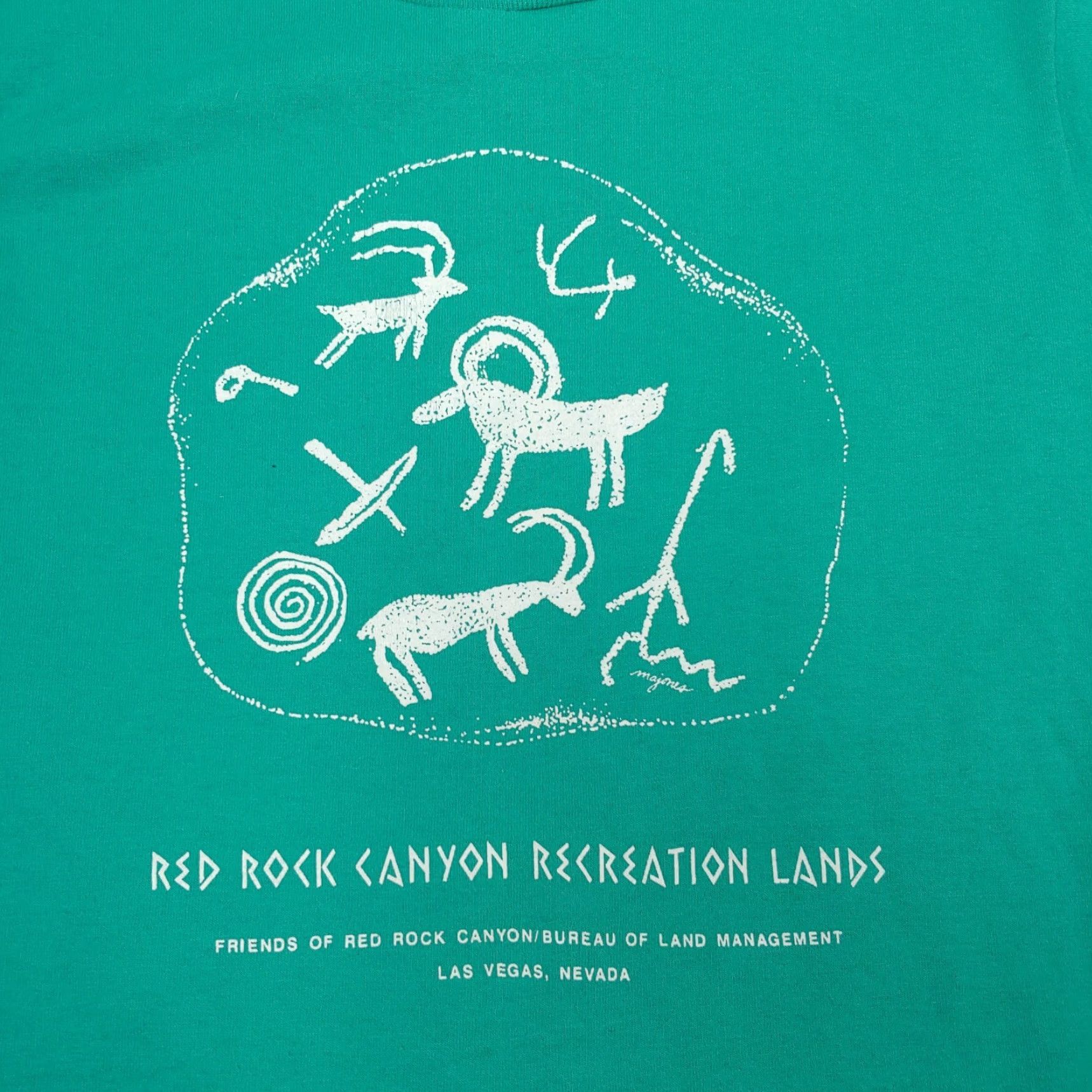 Vintage VINTAGE Screen Stars T-Shirt Shirt Men M Red Rock Canyon Nevada Nature Graphic Tee Blue-Green Single Stitch Size US M / EU 48-50 / 2 - 2 Thumbnail
