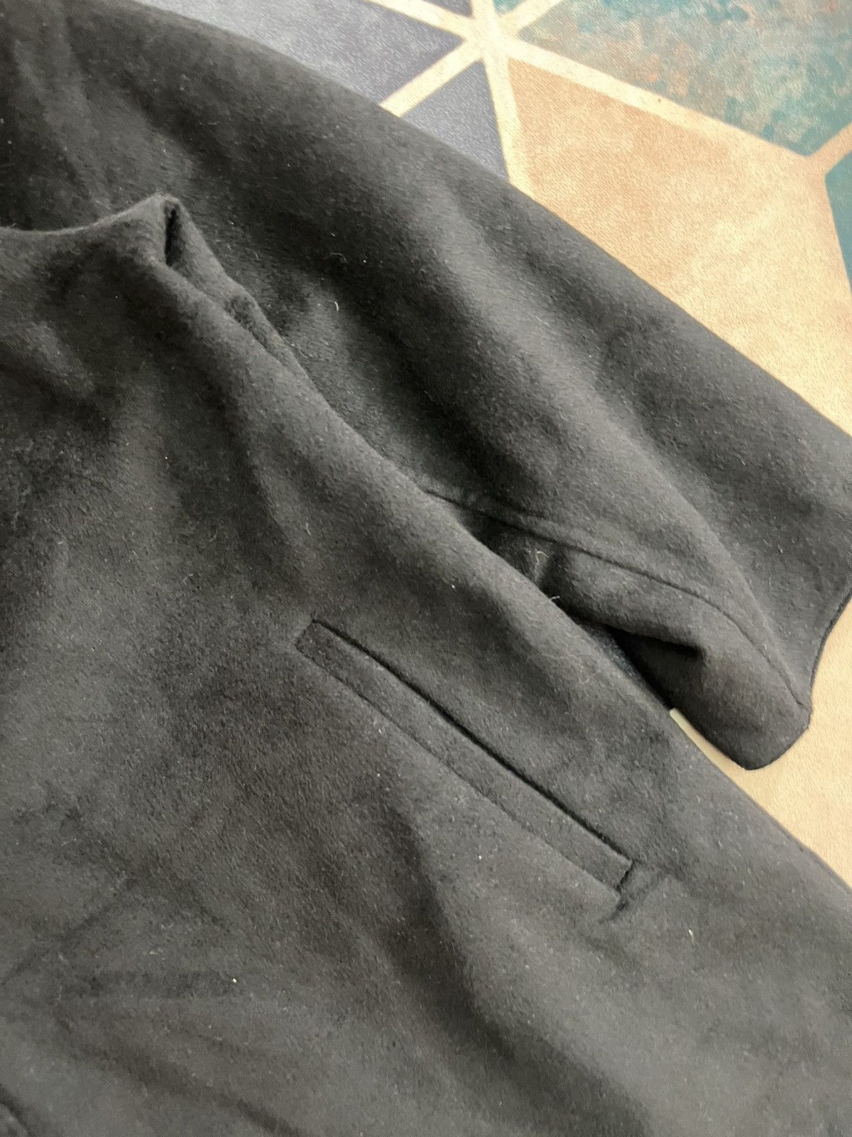Japanese Brand Japanese Designer Uniqlo Black Long Jackets Wool Black Size L / US 10 / IT 46 - 8 Thumbnail