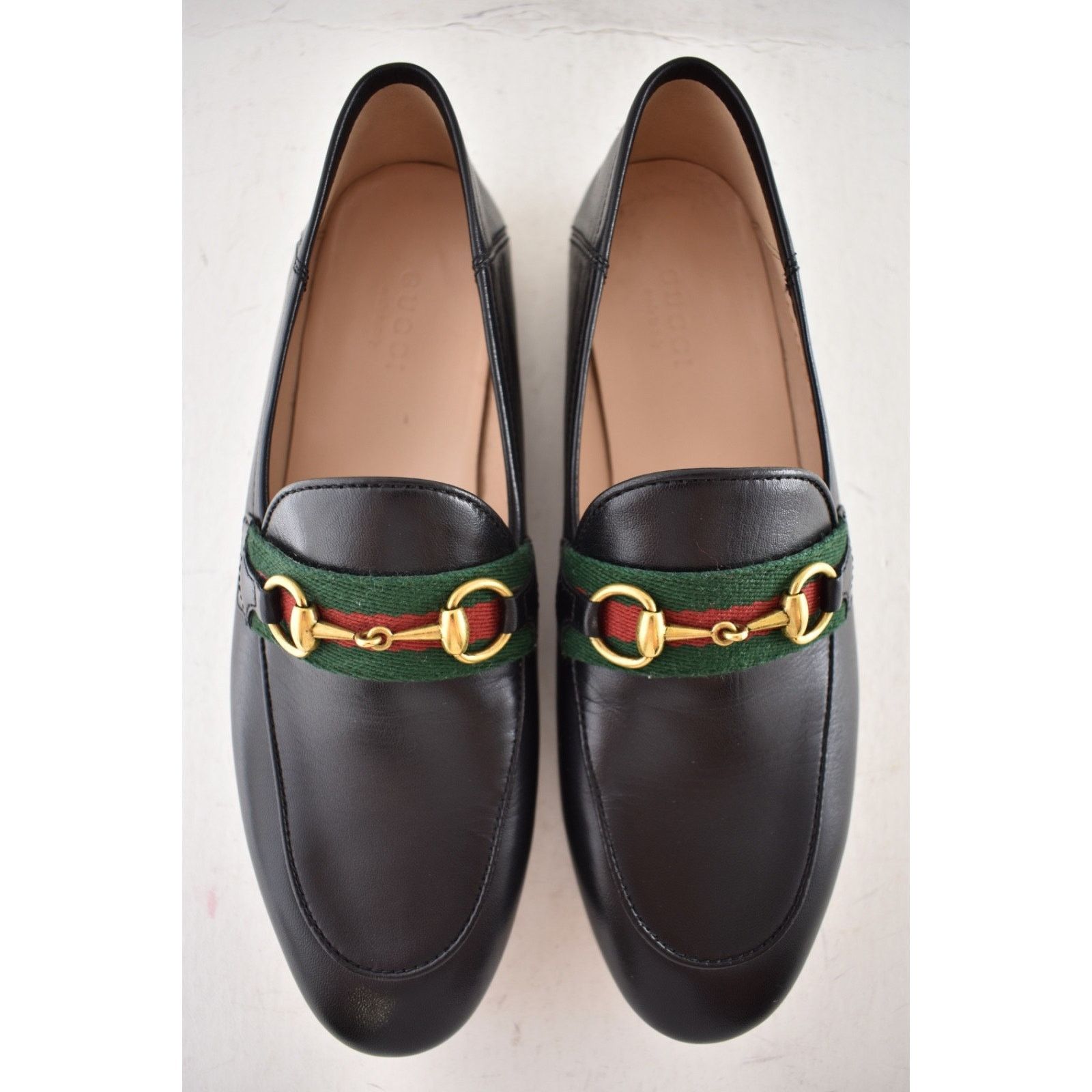 Gucci Black Leather Web Horsebit Slipper Flat Loafer 36.5 Size US 6.5 / IT 36.5 - 8 Thumbnail